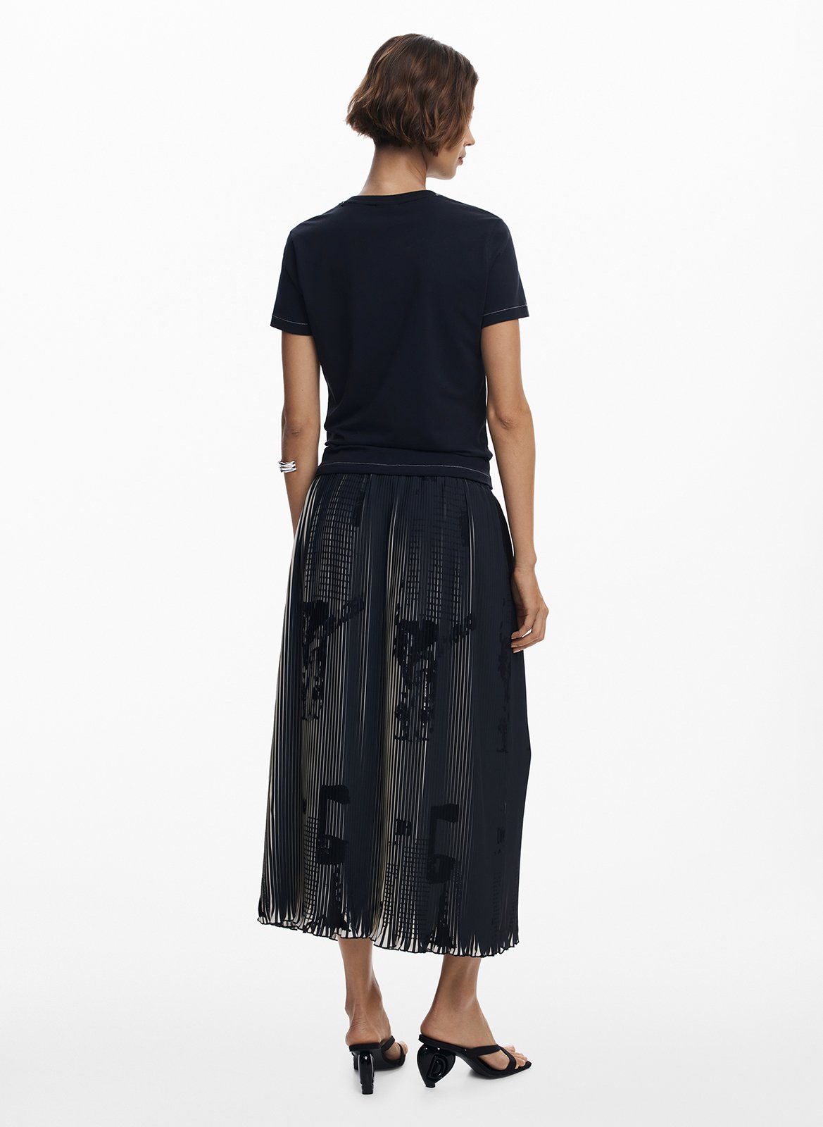 Textured Midi Skirt DESIGUAL Black