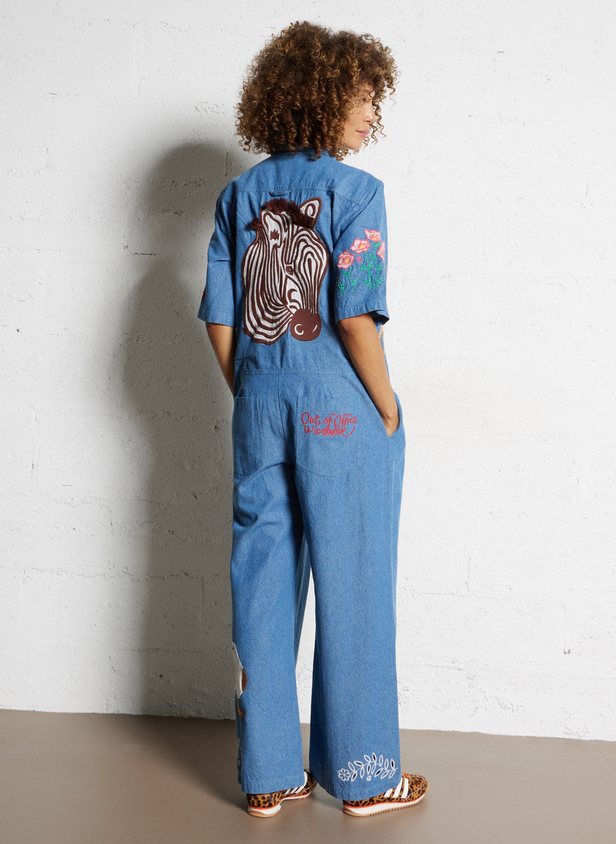 Combinaison col classique en coton STELLA NOVA Bleu