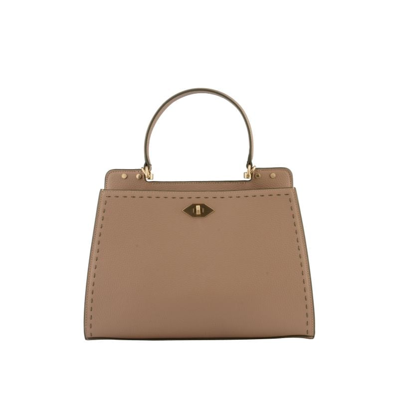 Handbag - cowhide leather POURCHET Brown