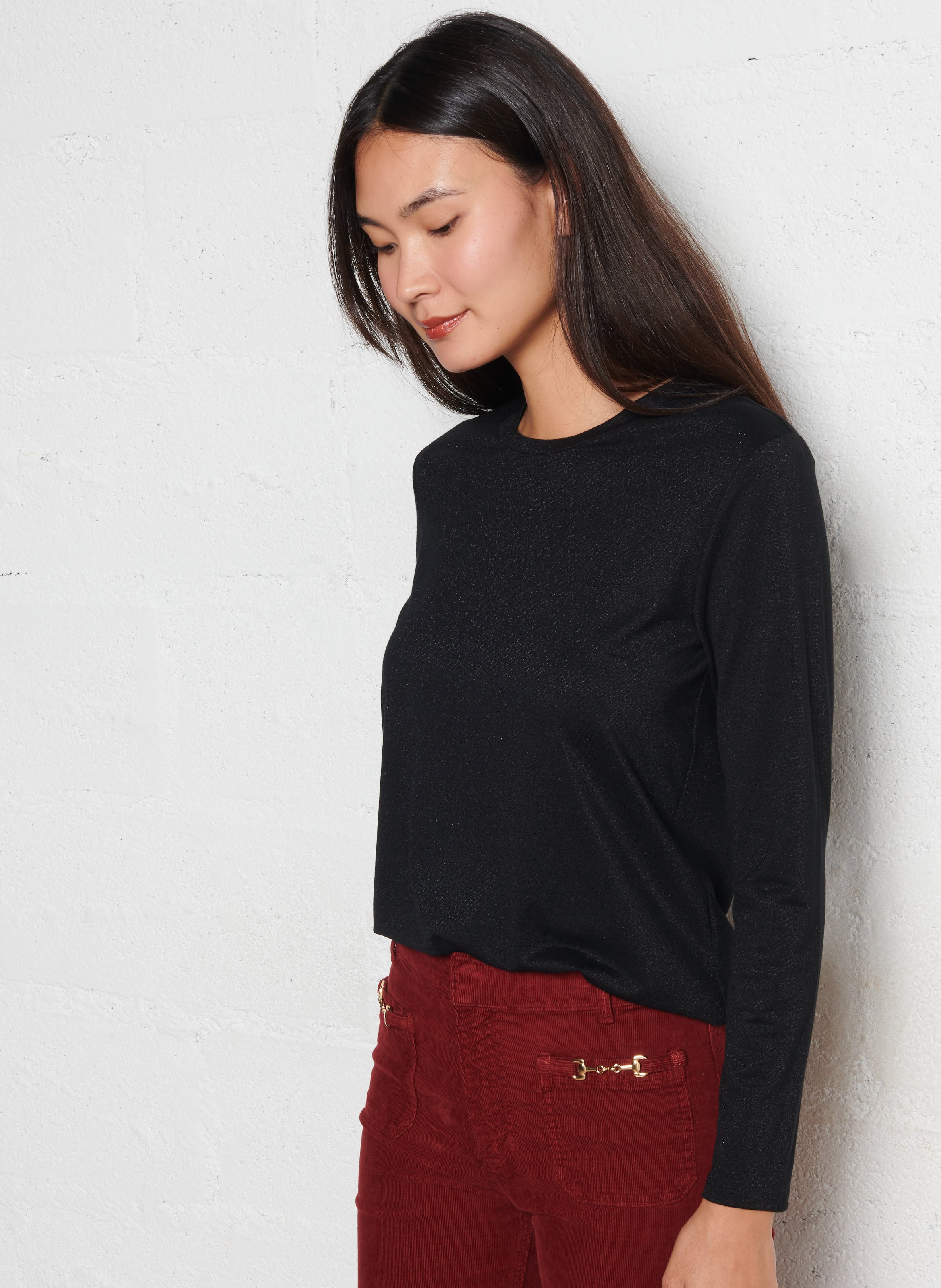 Straight-fit T-shirt met pailletten ONE STEP