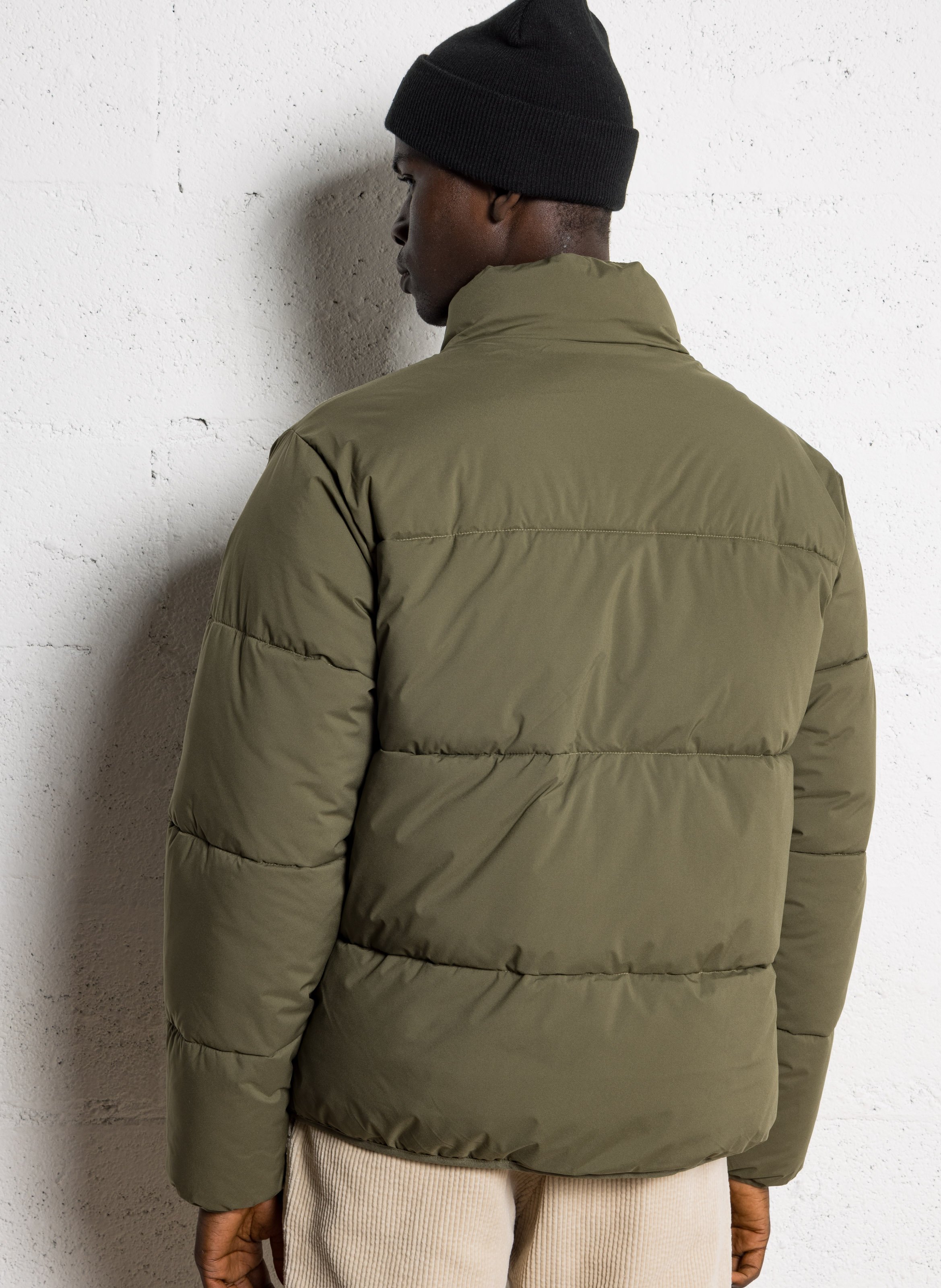 Rechte gewatteerde jas met opstaande kraag en borduursel DICKIES Kaki