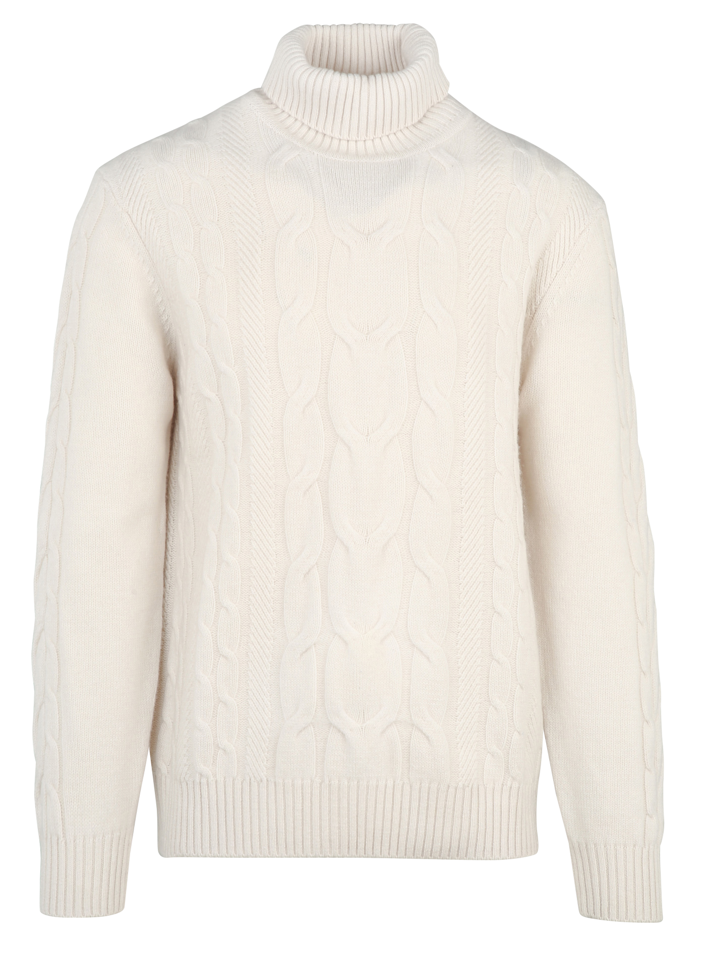 Pull col roulé en maille torsadée HACKETT Blanc
