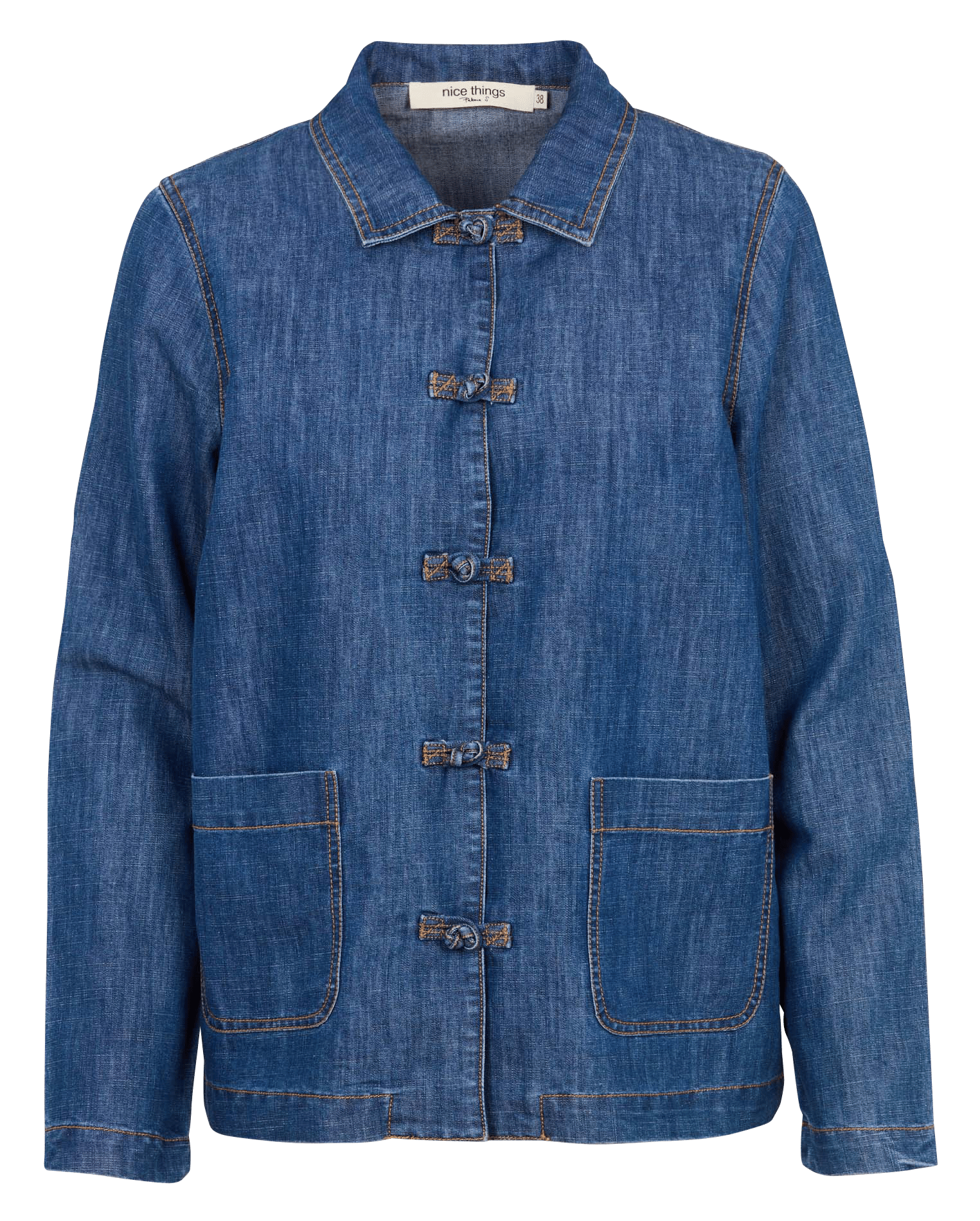 Chemise droite col classique en coton mélangé NICE THINGS Bleu