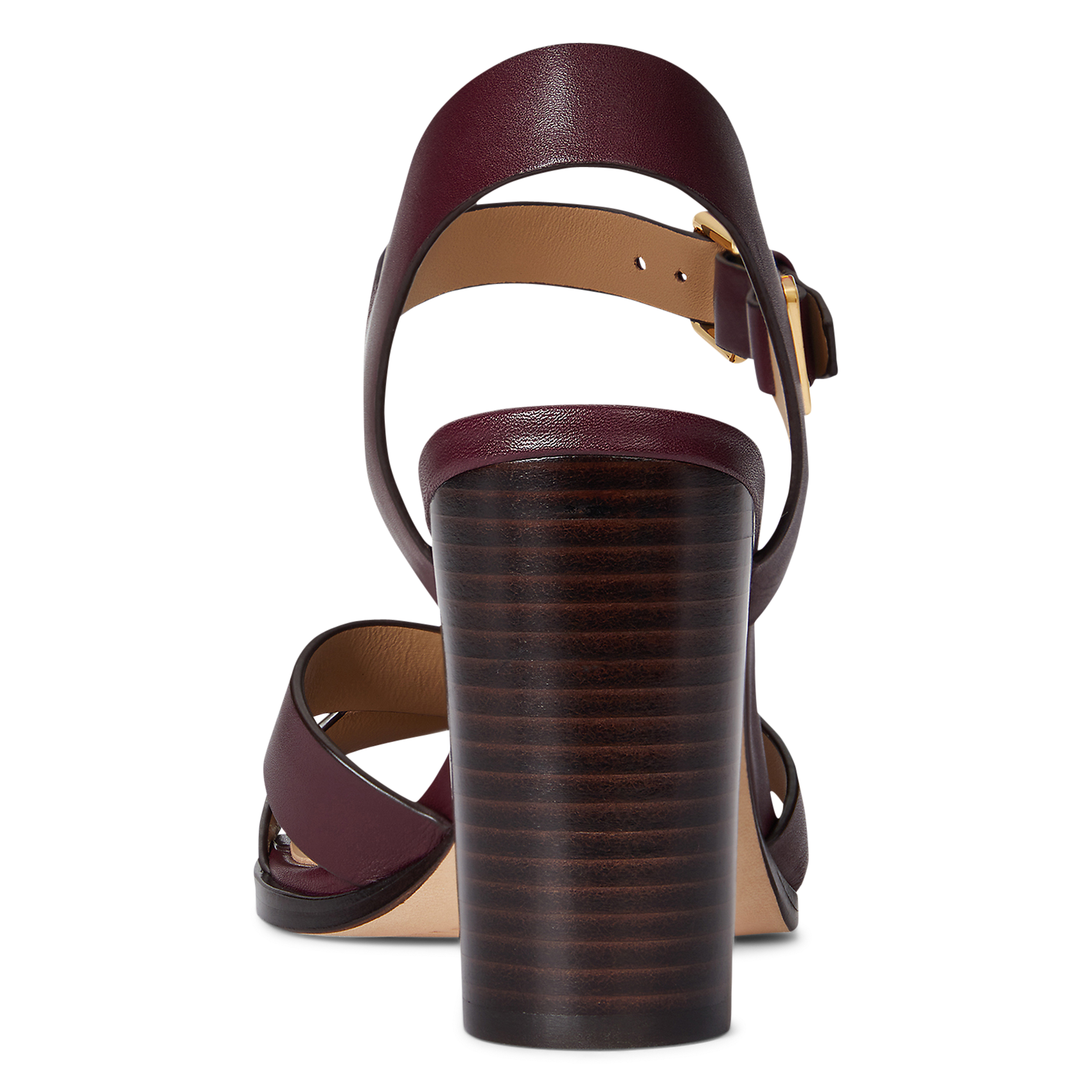 Alice heeled leather sandals POLO RALPH LAUREN Brown