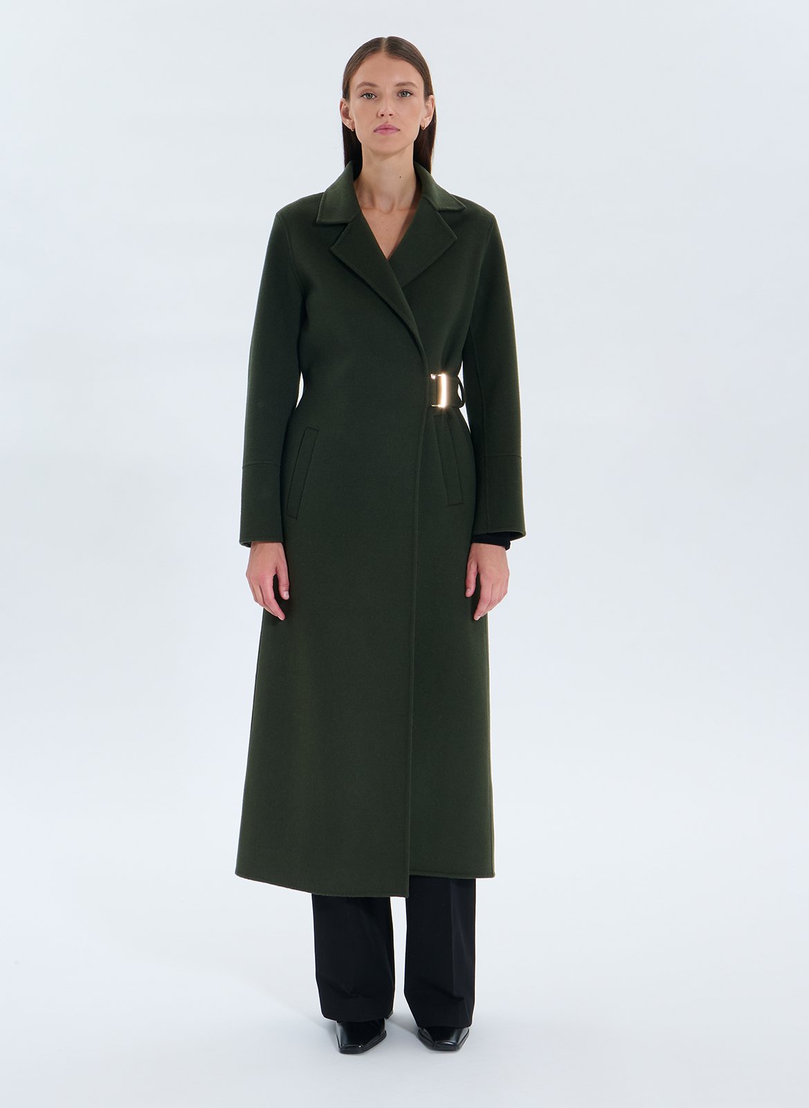 Long wool tailored coat ZAPA Khaki