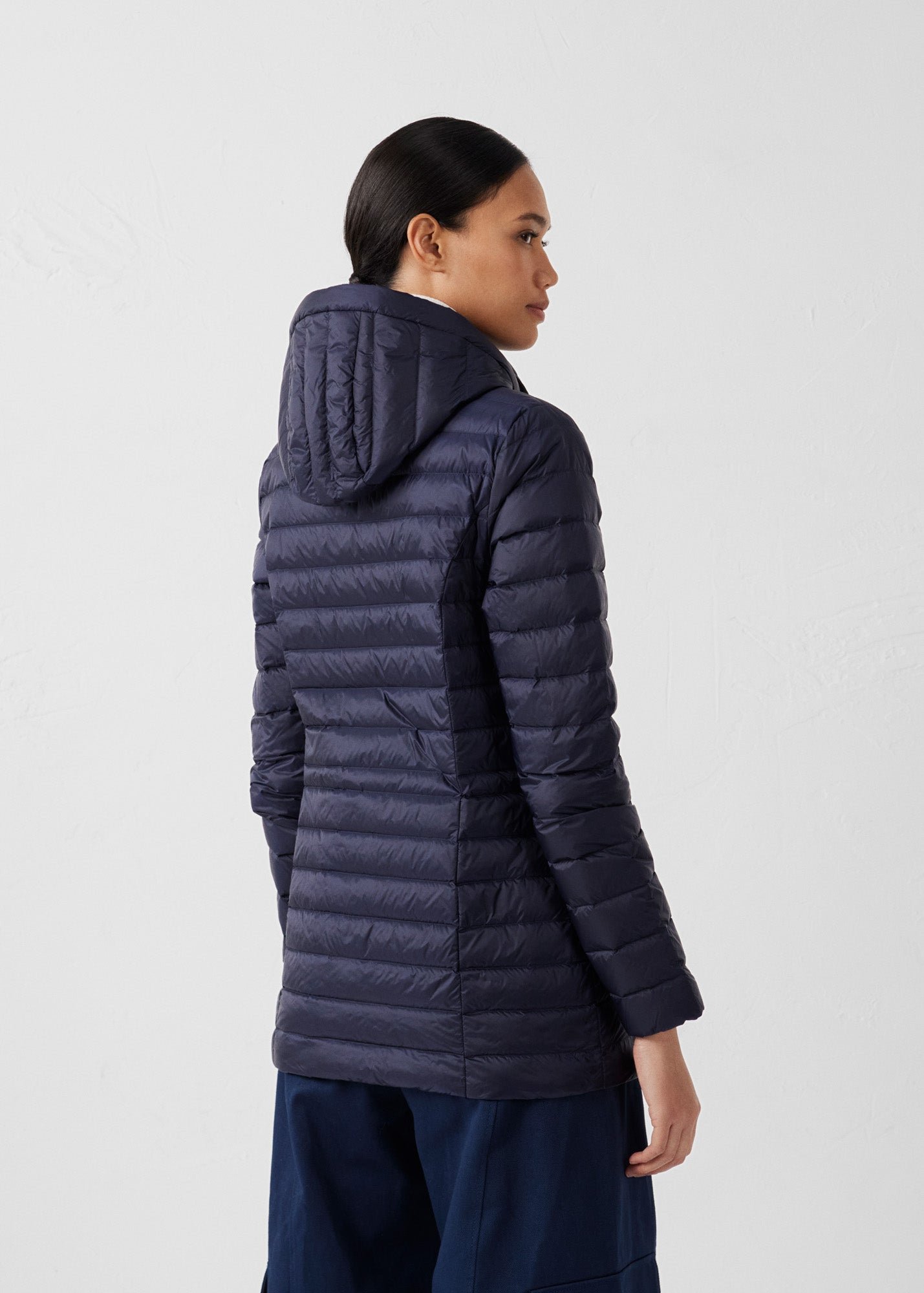 Mid-length hooded puffer jacket nour 2.0 JOTT Blue