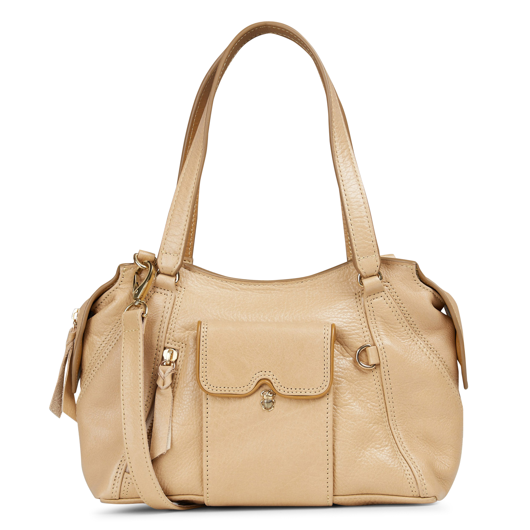 Umhängetasche aus Leder CLARIS VIROT Beige