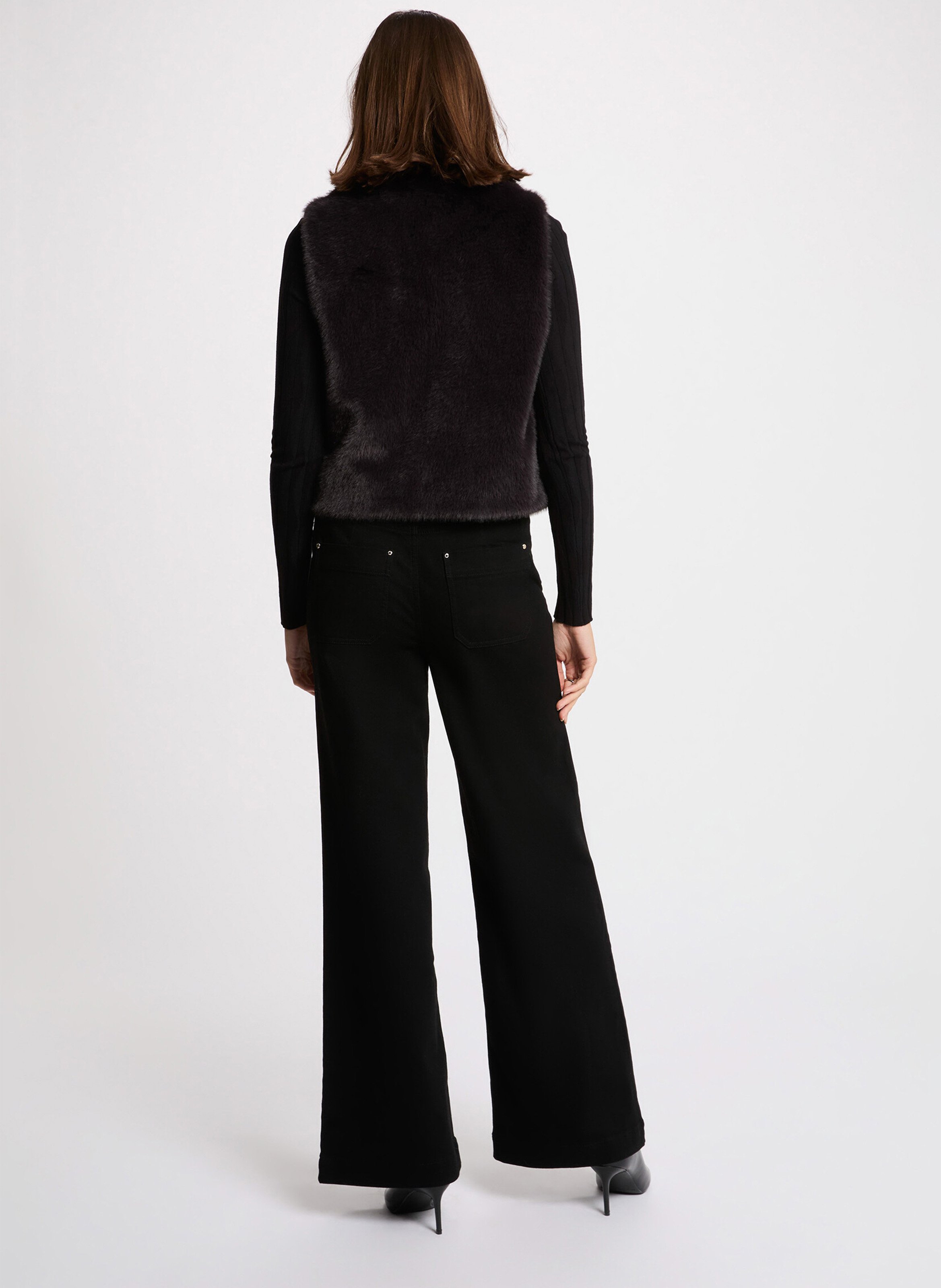 Veste sans manches en fausse fourrure MORGAN Noir