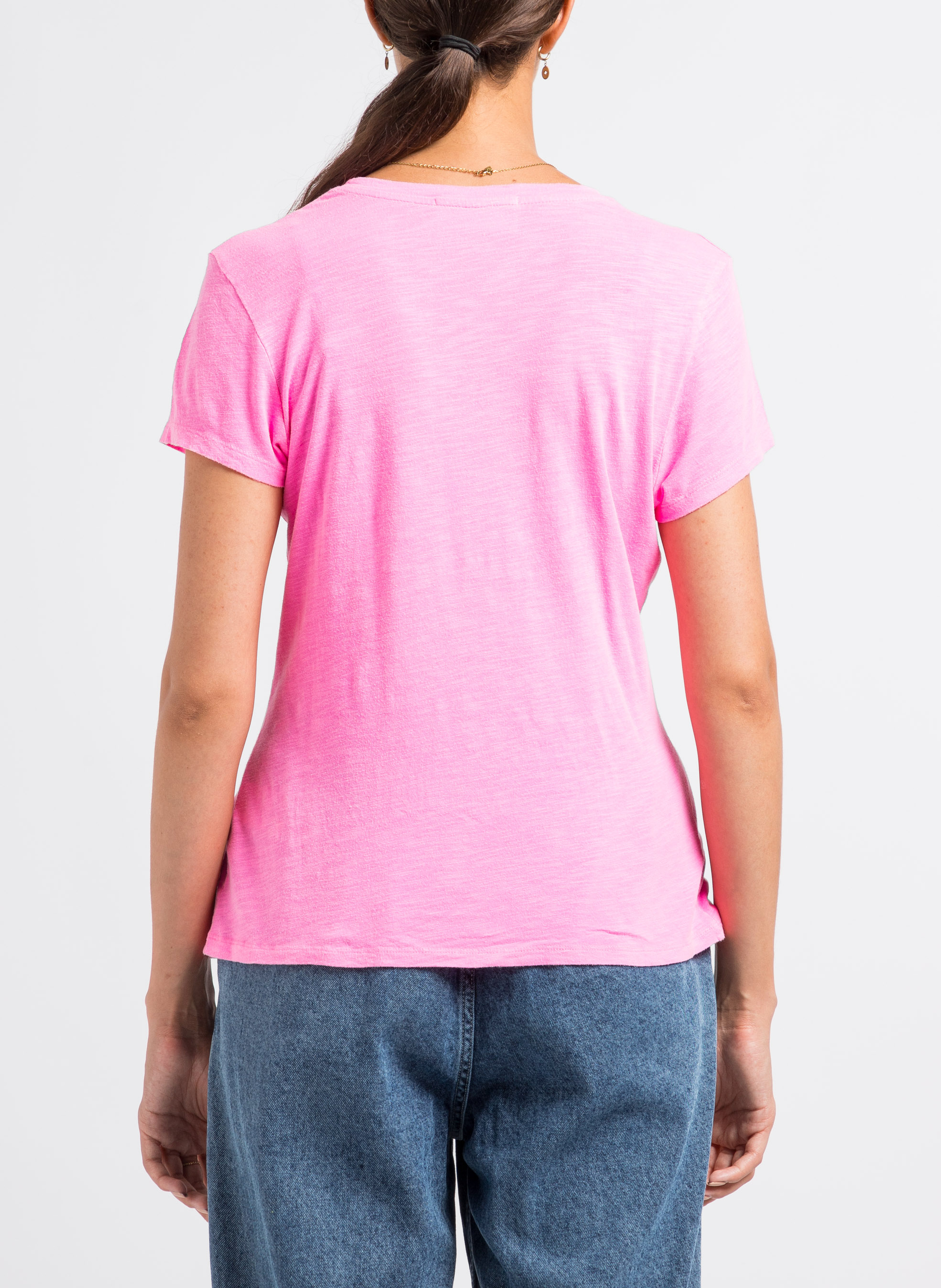 Rundhals-T-Shirt aus Baumwoll-Mix AMERICAN VINTAGE Rosa