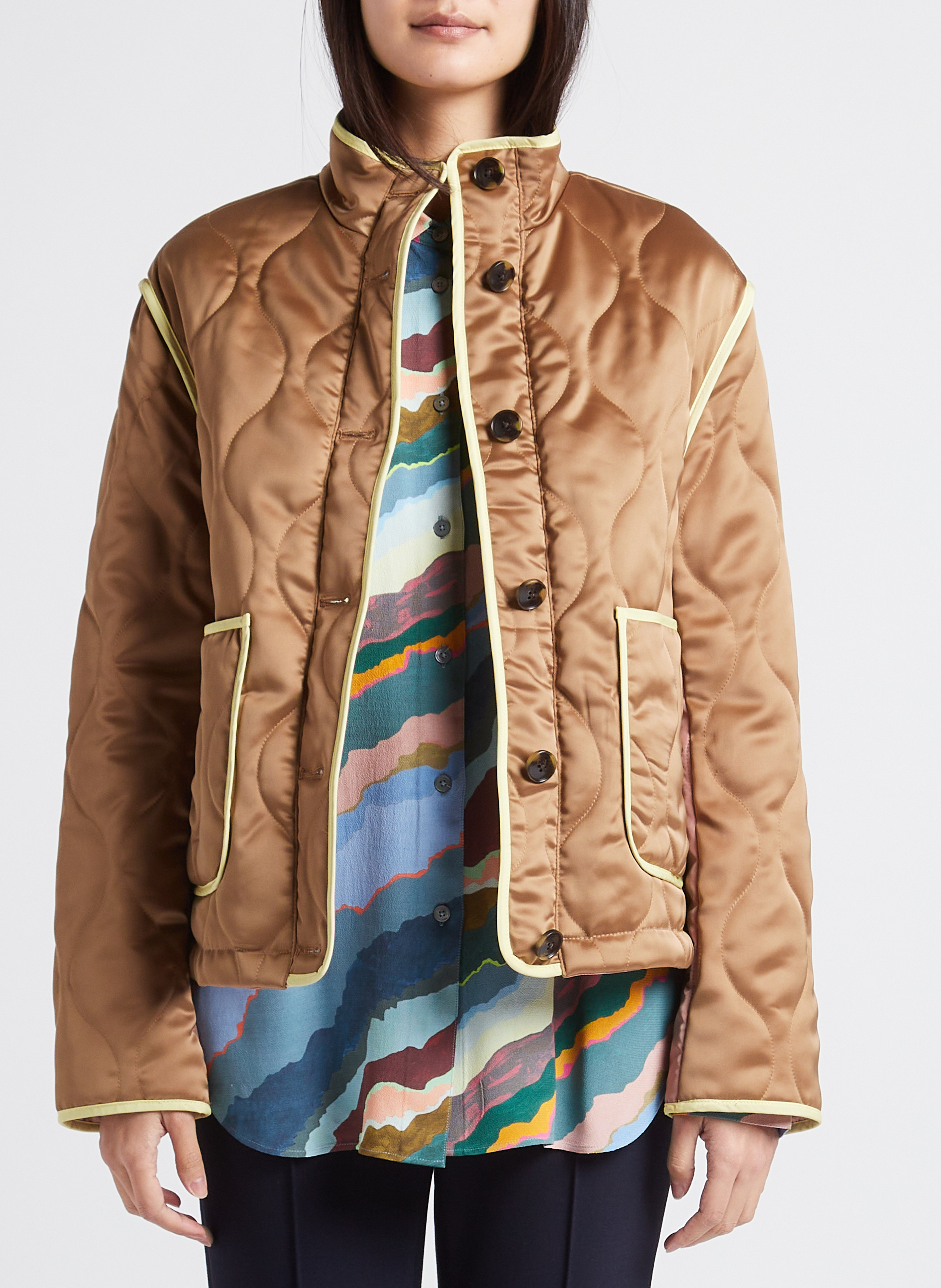 Veste droite col montant PAUL SMITH Marron