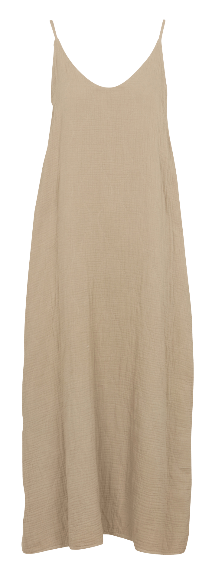 Robe longue col V en coton AOKYANOS Beige