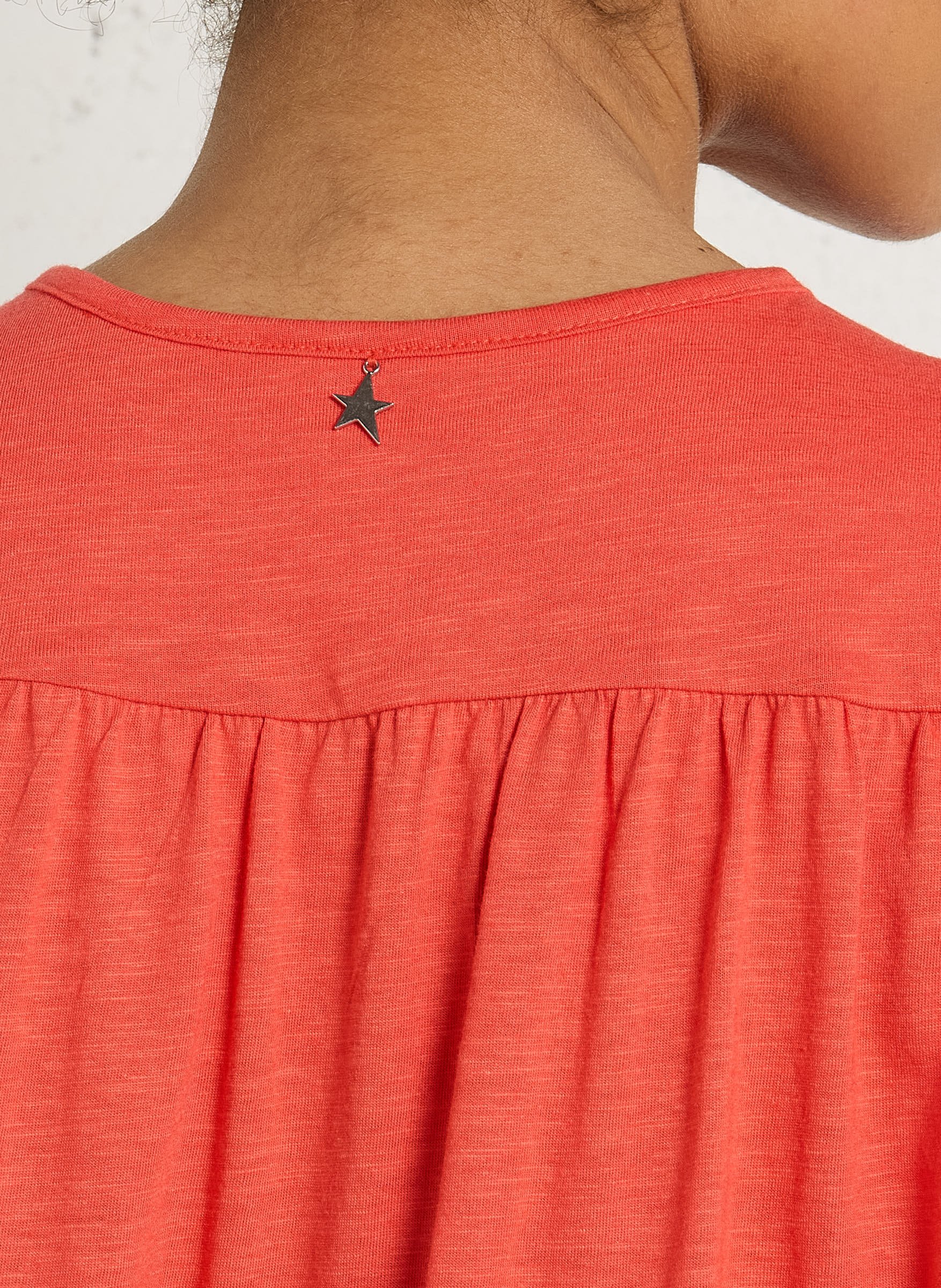 Loose-fit cotton-blend V-neck T-shirt SUD EXPRESS Red