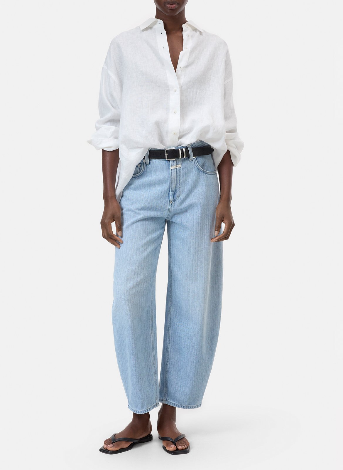 Jean ballon jacquard en coton CLOSED Bleu