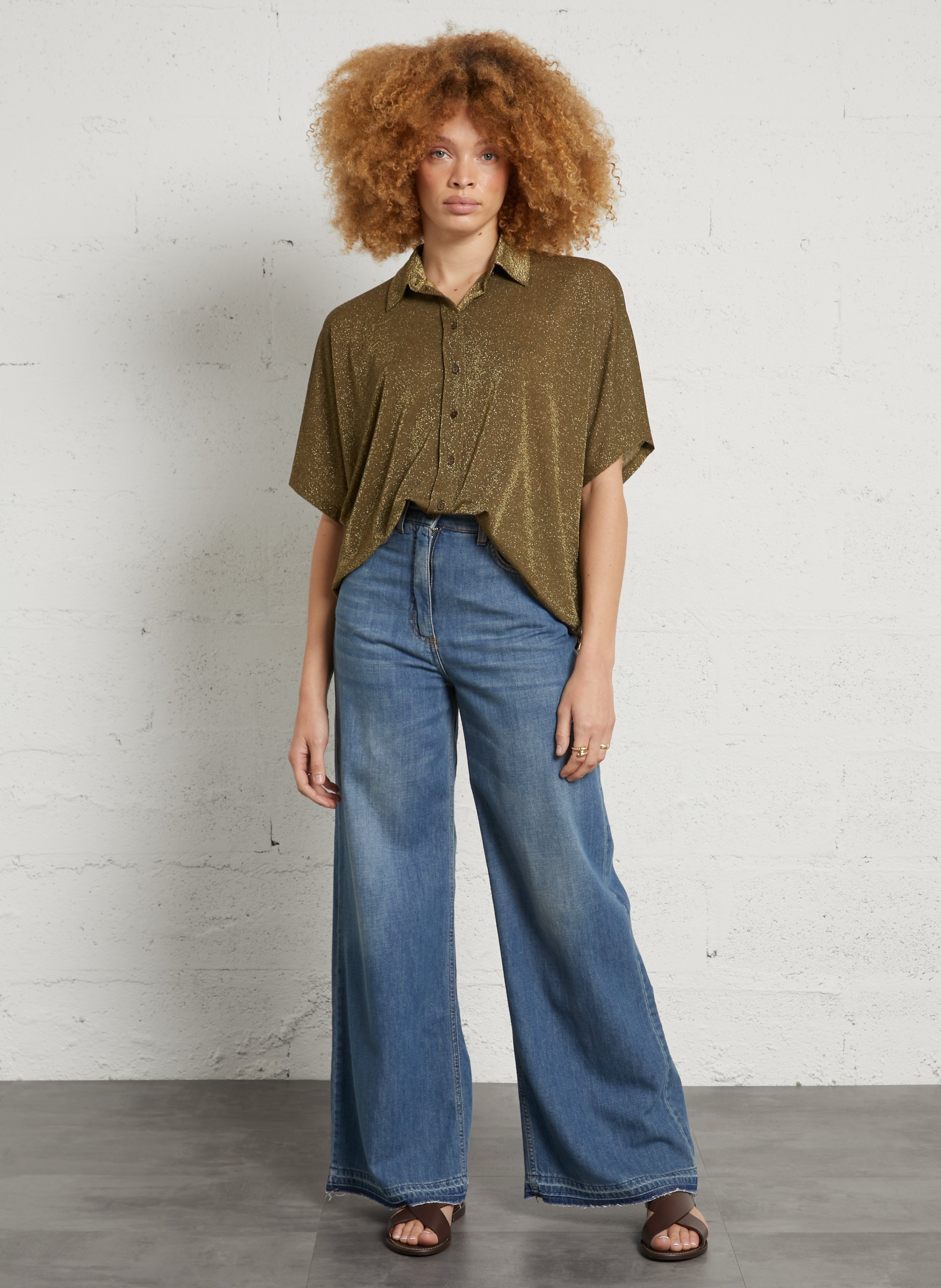 Jean large en coton MOMONI Bleu