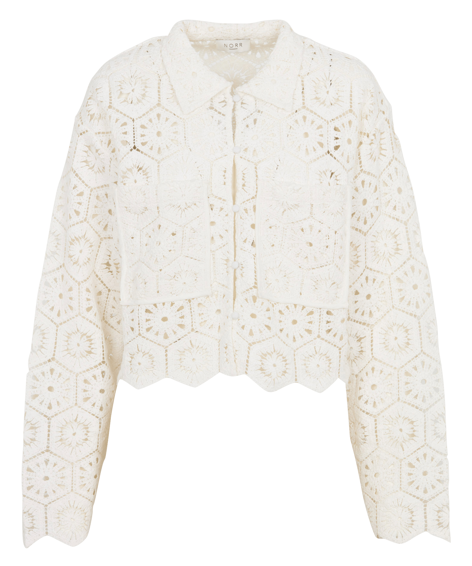 Chemise ample en crochet NORR Blanc