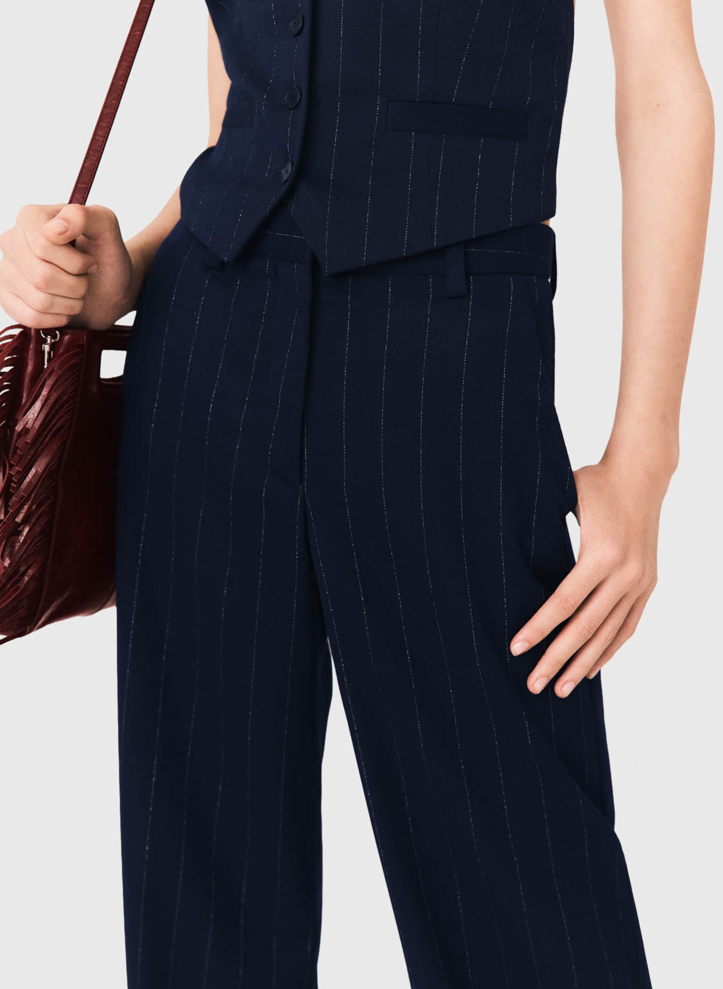 Pantalon évasé à rayures MAJE Bleu