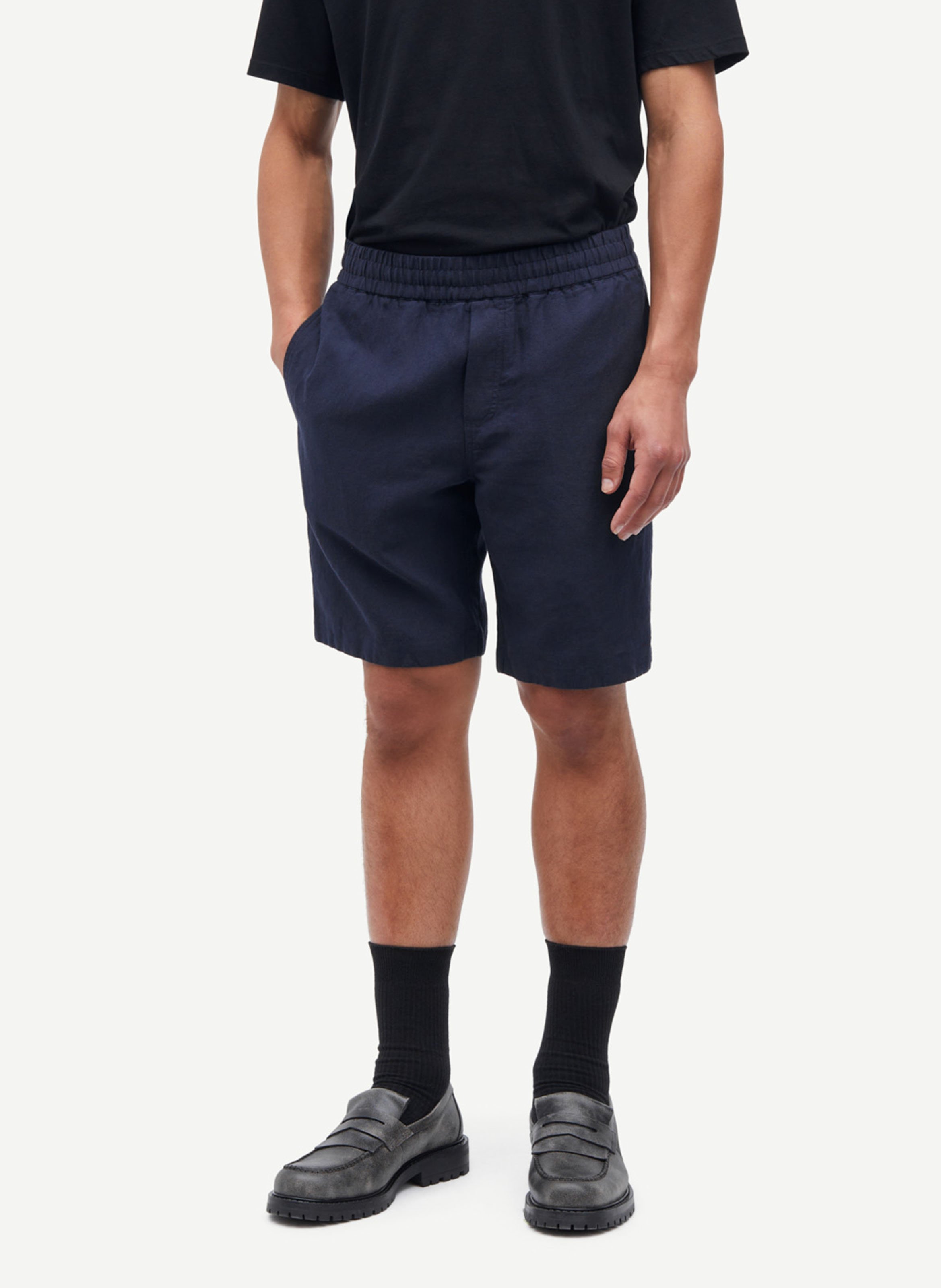 Short | linnen/katoenblend SAMSOE SAMSOE Blauw