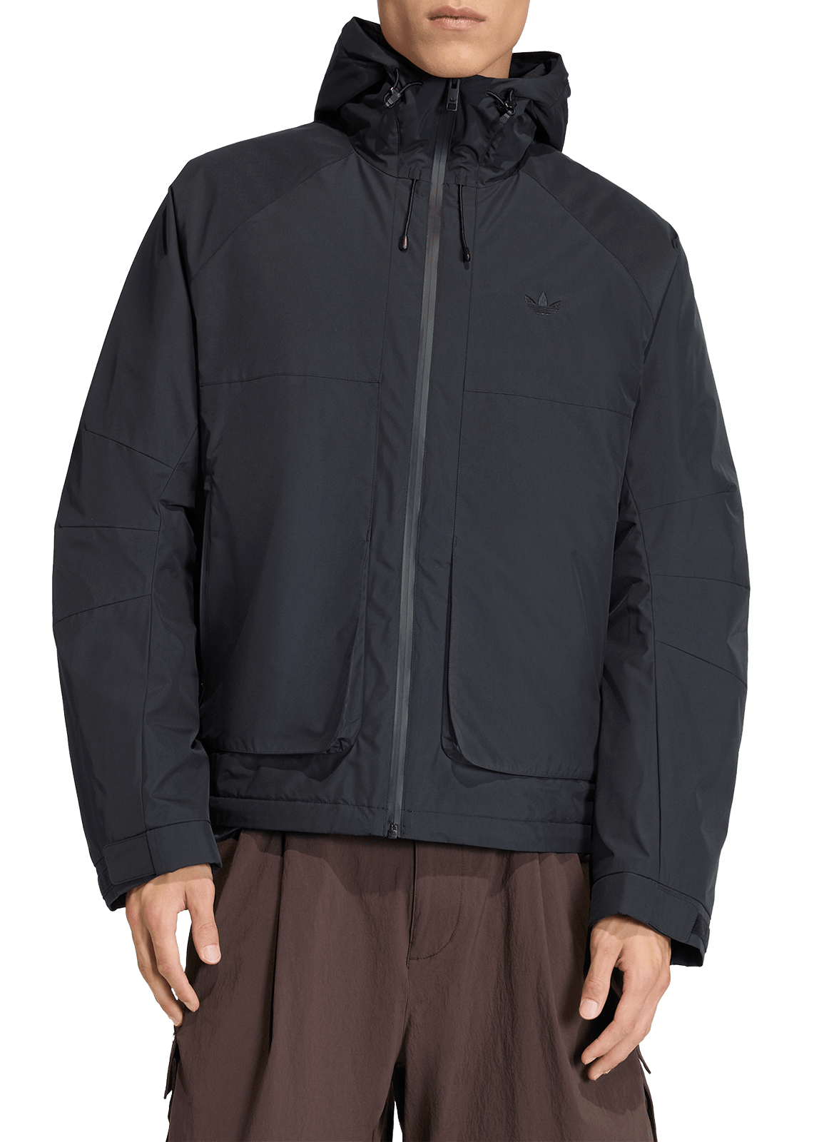 Veste col montant à capuche unie ADIDAS Noir
