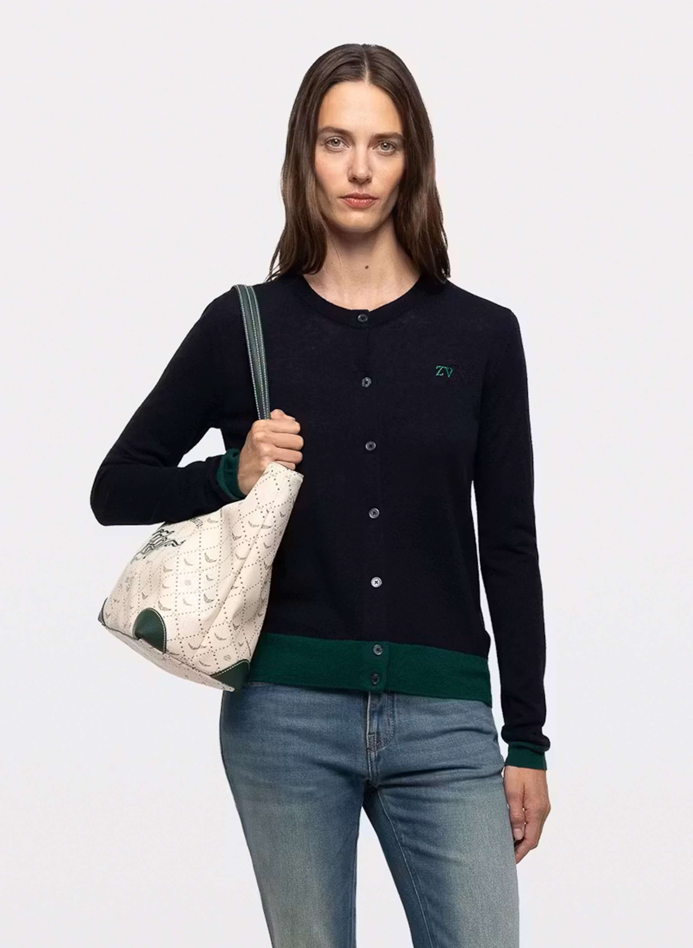 Gilet droit col rond en cachemire ZADIG&VOLTAIRE