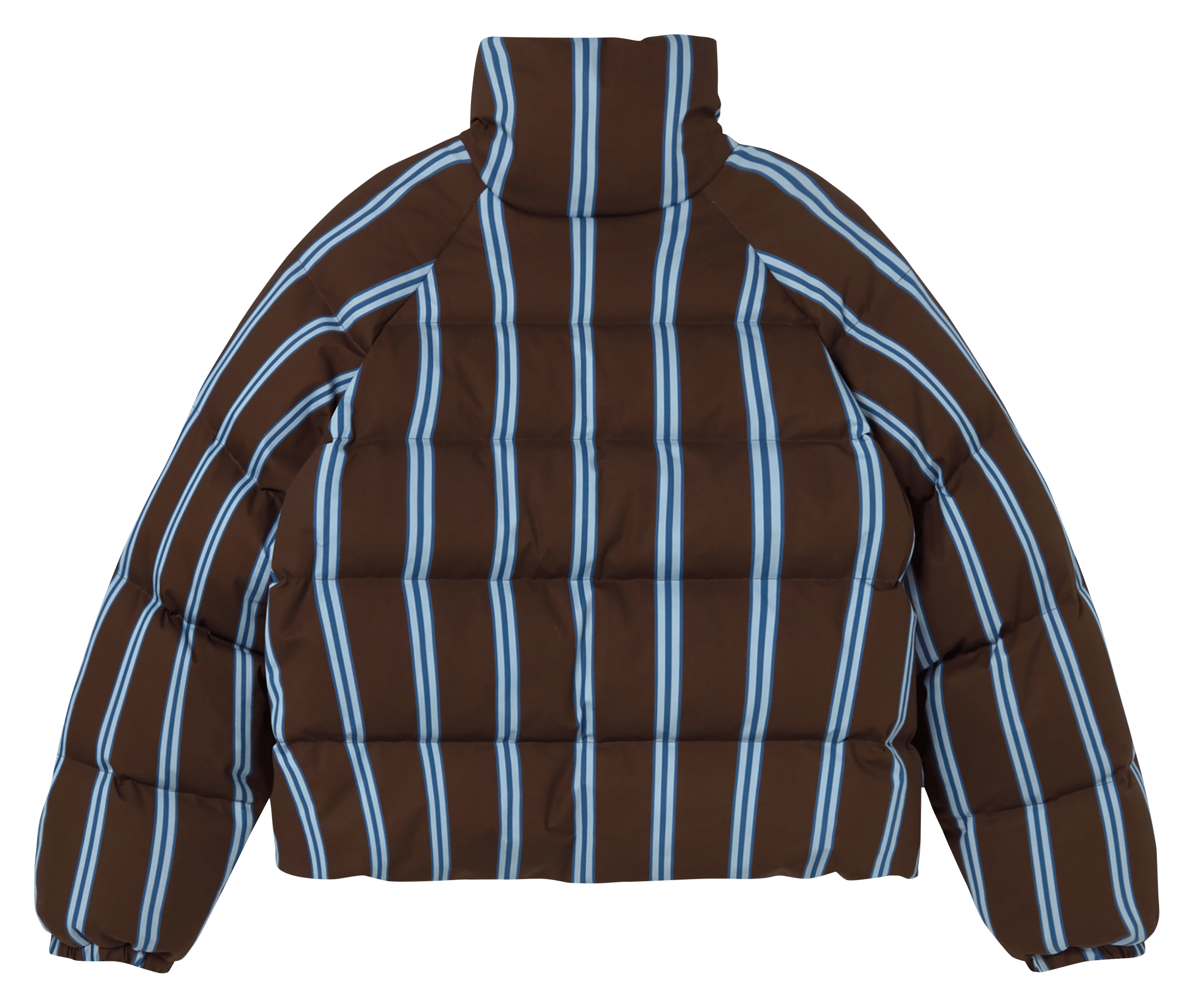 Padded jacket with striped high collar in cotton THE TINY BIG SISTER Brown