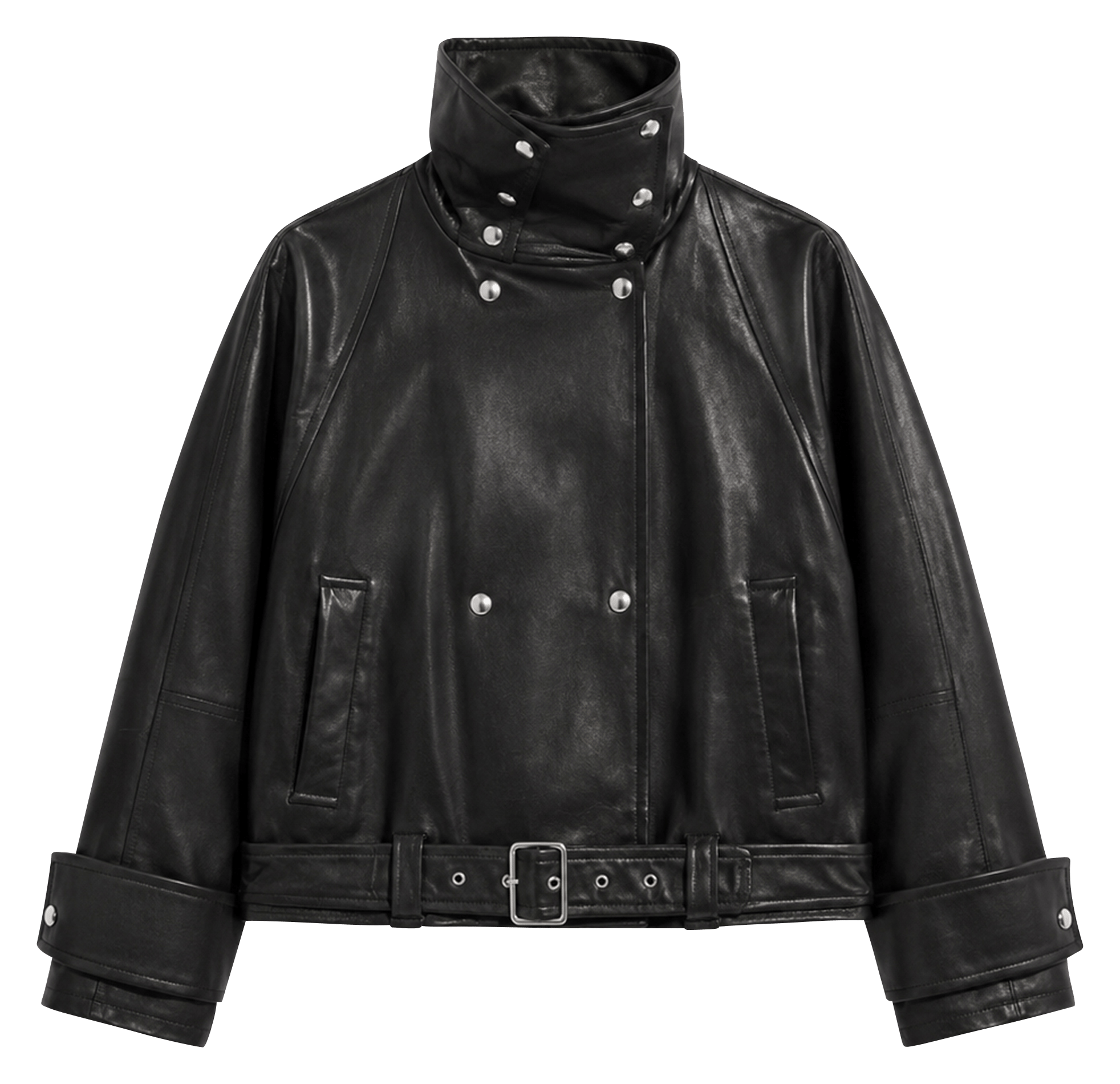 Oversize-Lederjacke IRO Schwarz