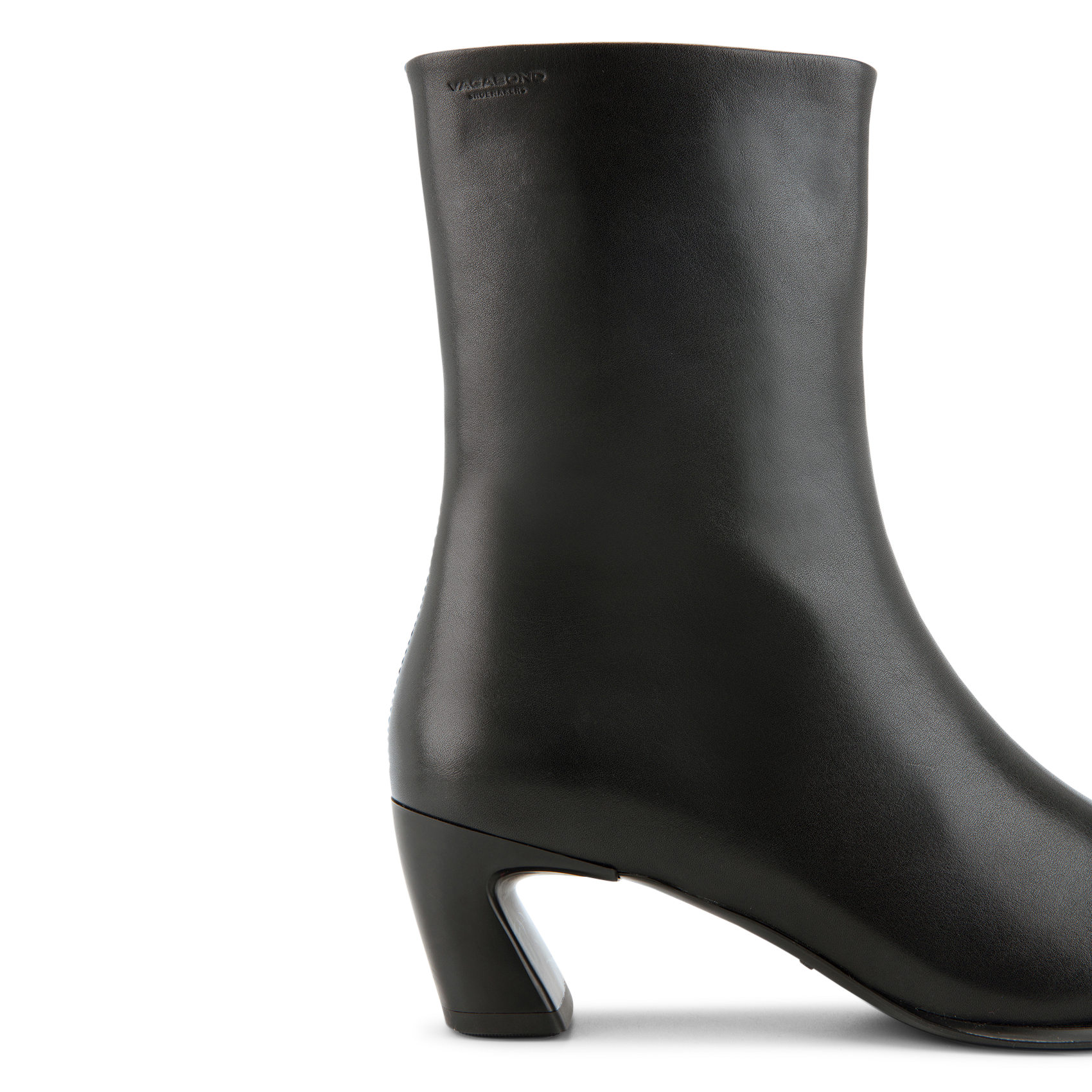 Leather mid-calf boots with pointed toe VAGABOND Black