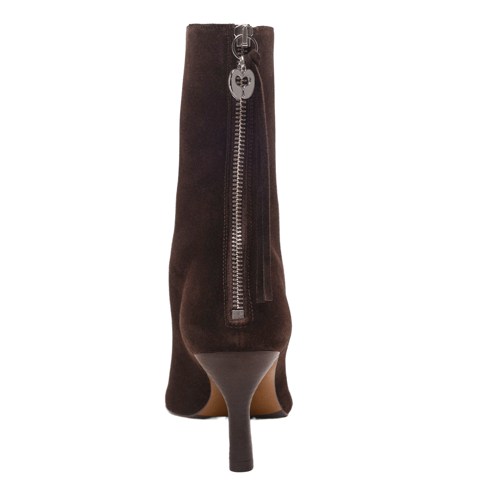 Stiletto leather mid-calf boots MAJE Brown