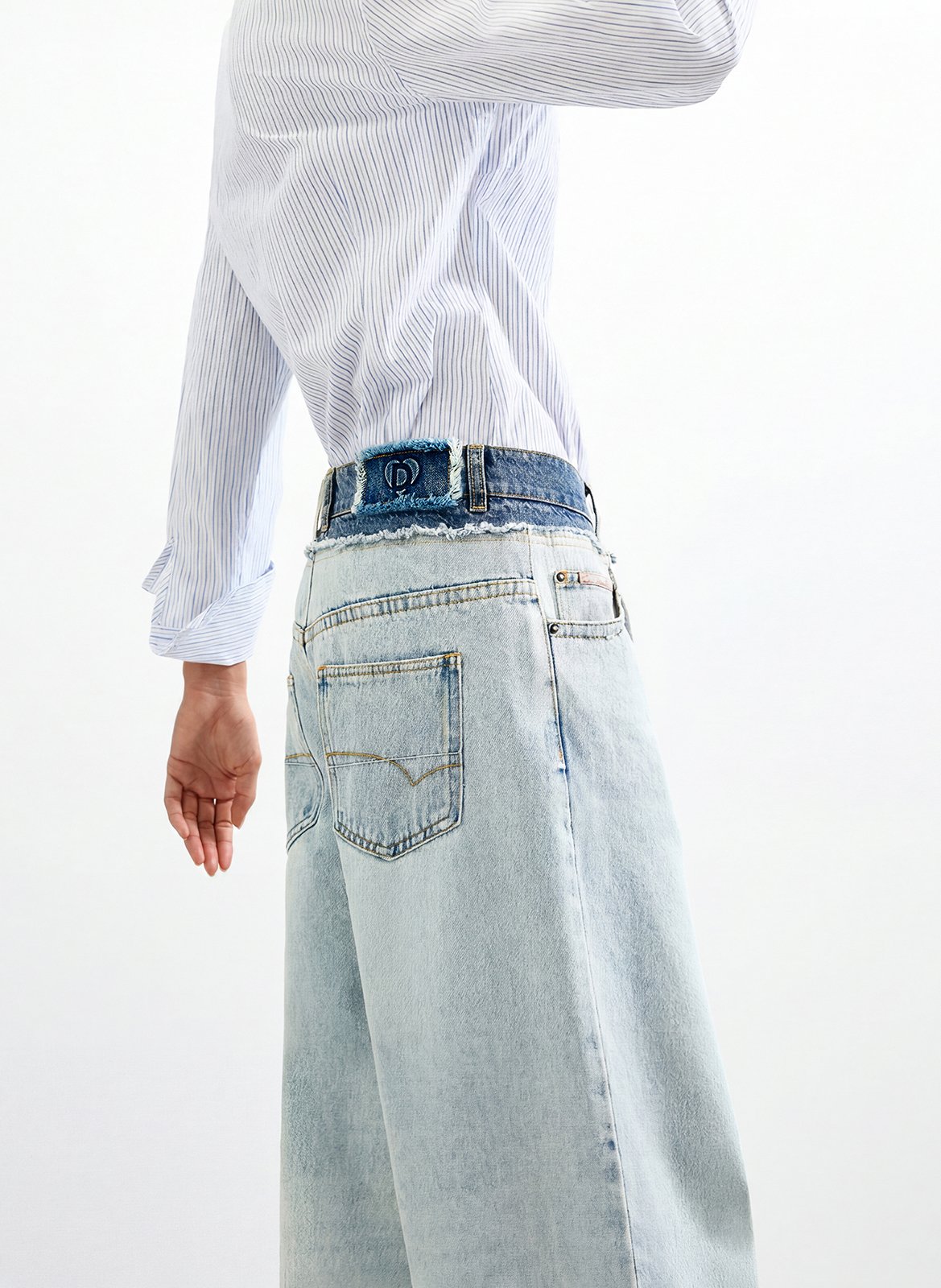 Wijde jeans van katoendenim DESIGUAL Blauw