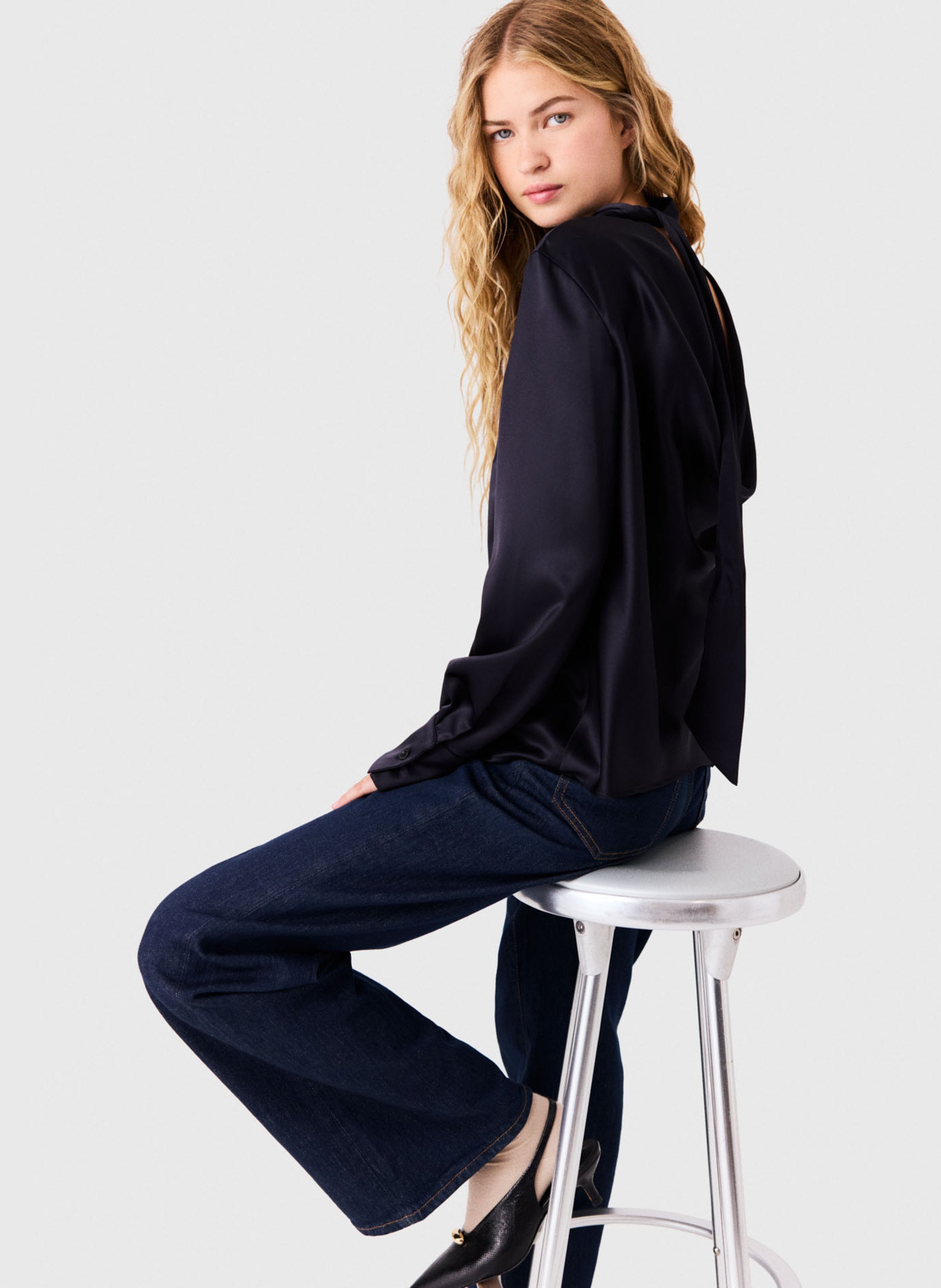 Top droit fluide MAJE Bleu