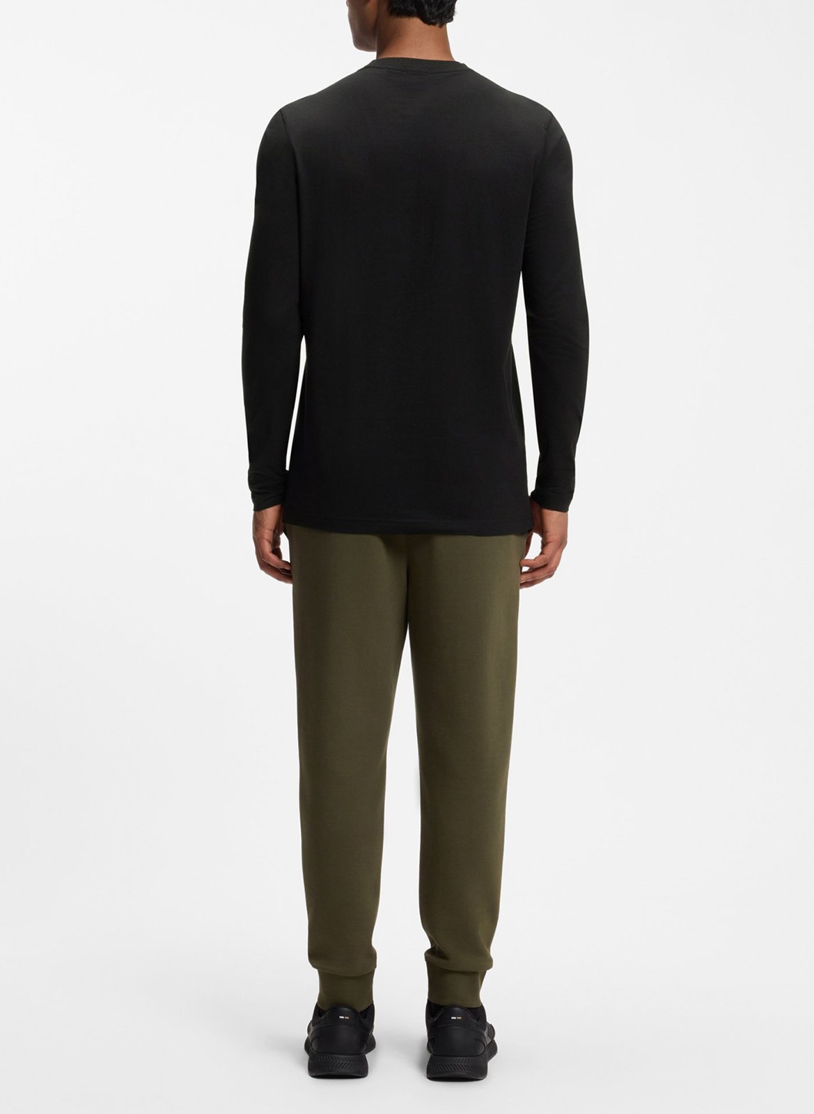 Straight screen-printed round-neck T-shirt BOSS Black