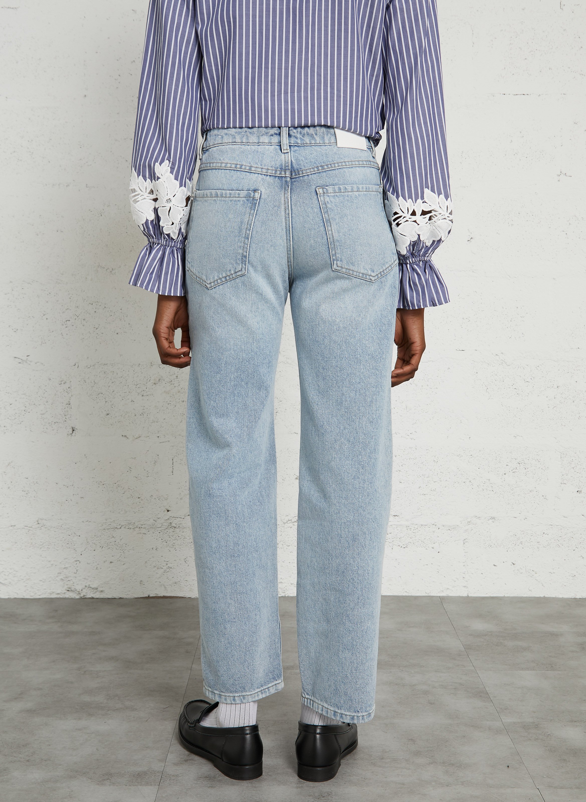 Coated 5-pocket slim-cut jeans IKKS Blue