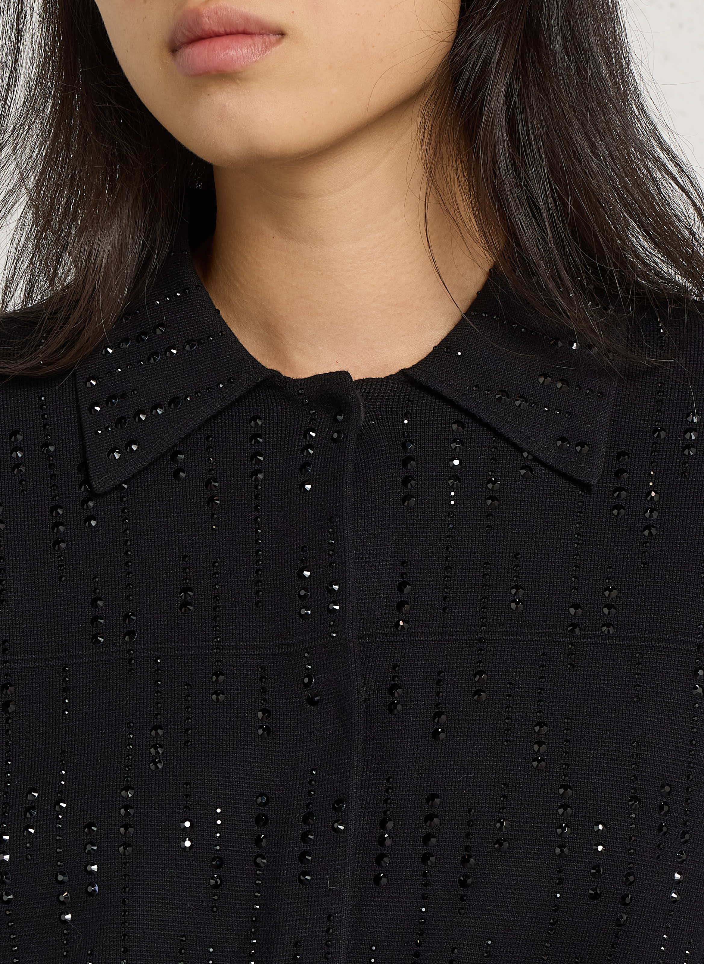Classic collar vest with rhinestones LIU JO Black