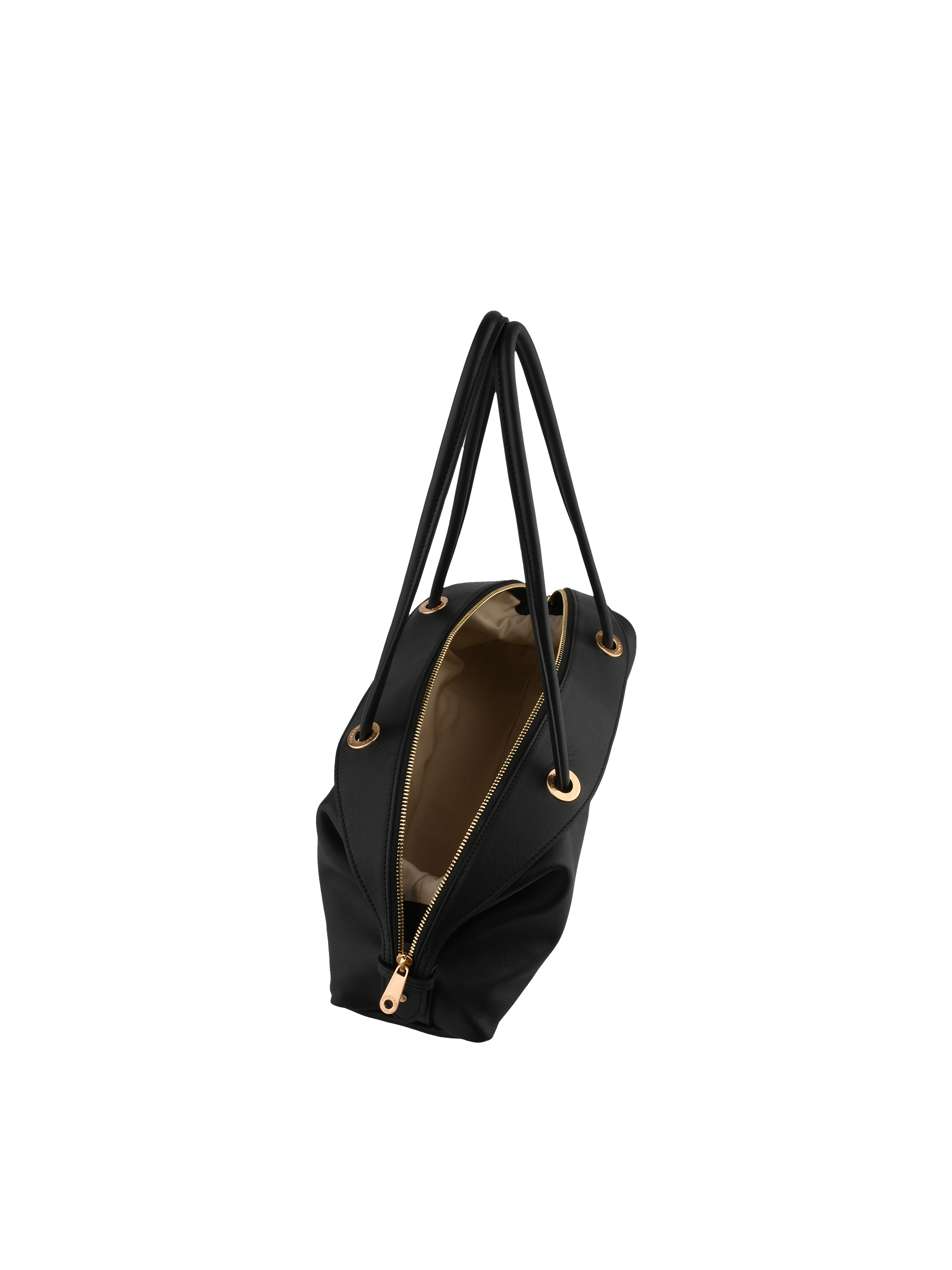 Calfskin leather shoulder bag POURCHET Black