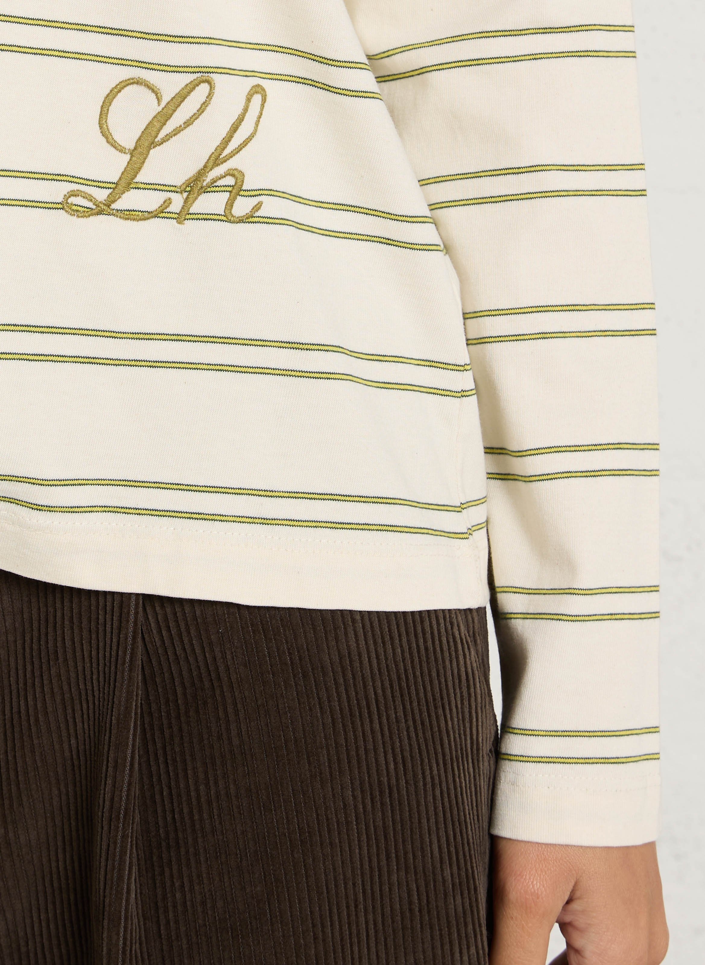 Striped organic cotton T-shirt LEON & HARPER White