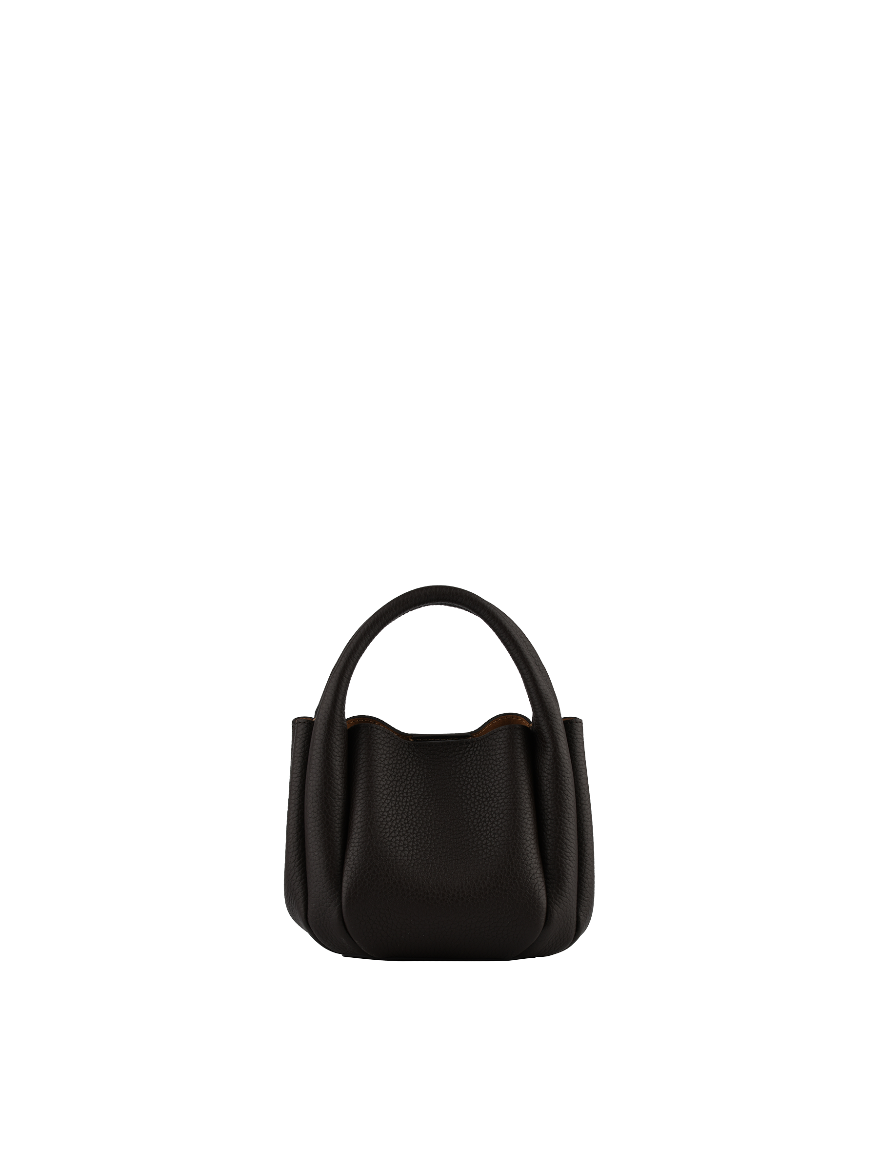 Calfskin leather handbag POURCHET Brown