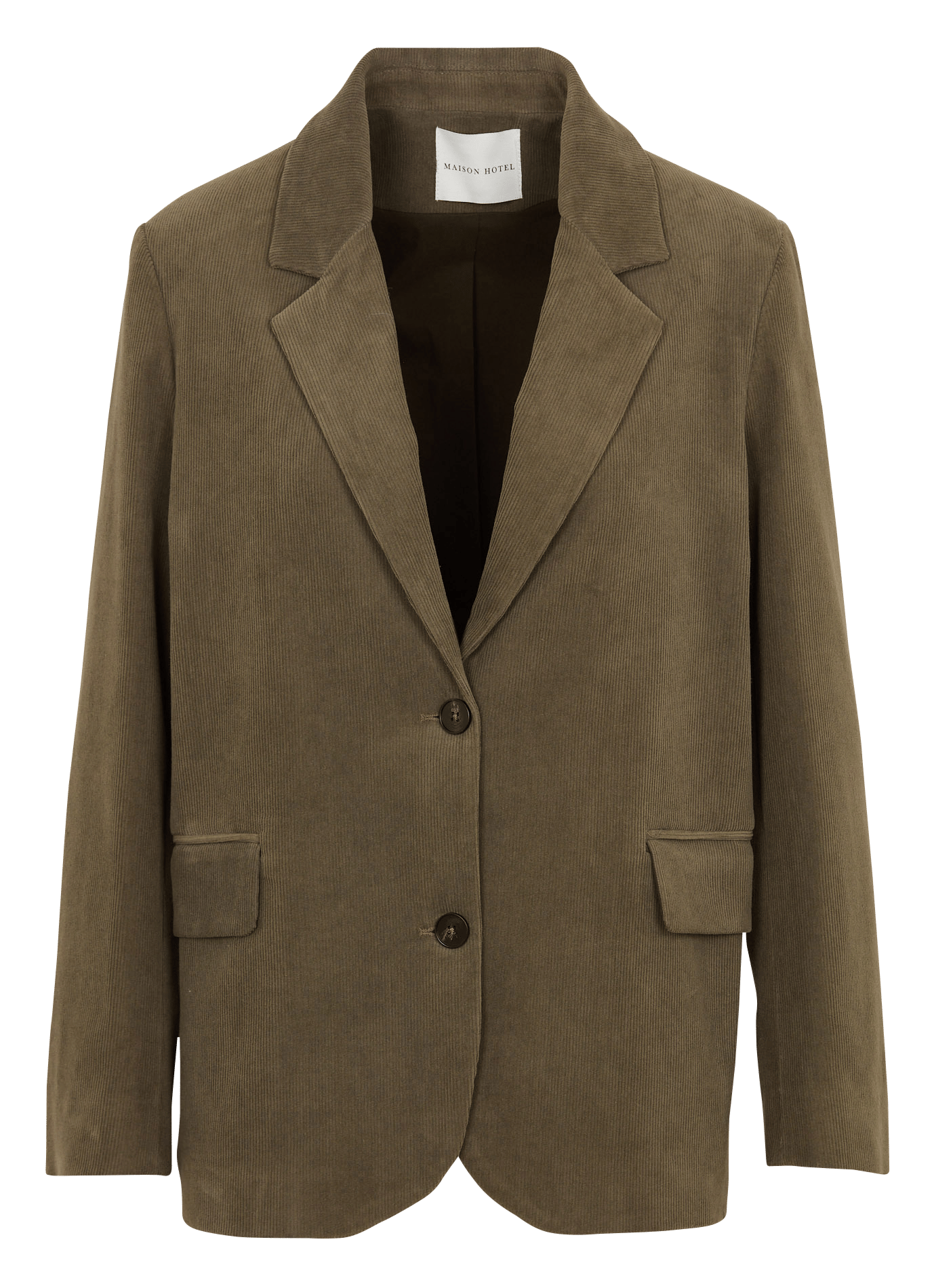 Veste de blazer droite en coton mélangé MAISON HOTEL Vert