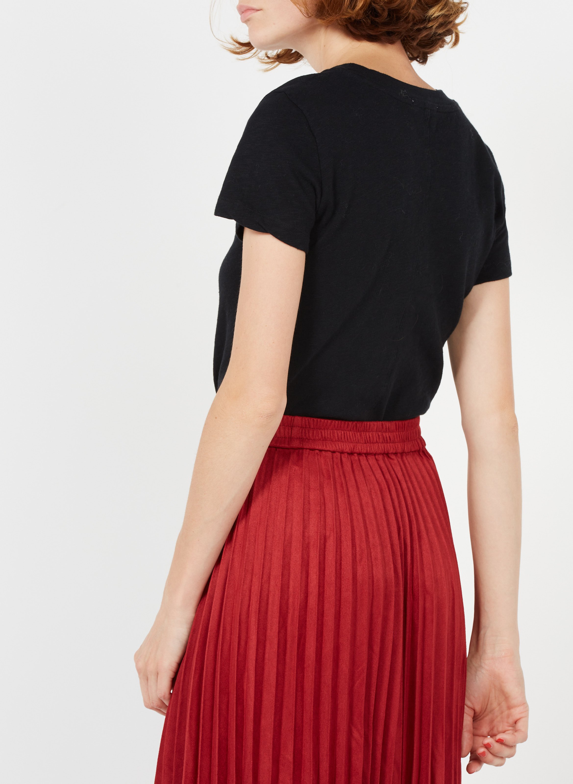 Straight cotton round-neck T-shirt AMERICAN VINTAGE Black