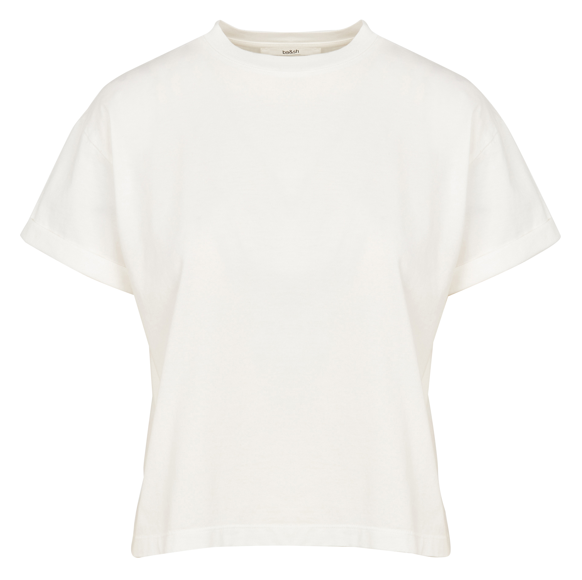Straight cotton round-neck T-shirt BA&SH Beige