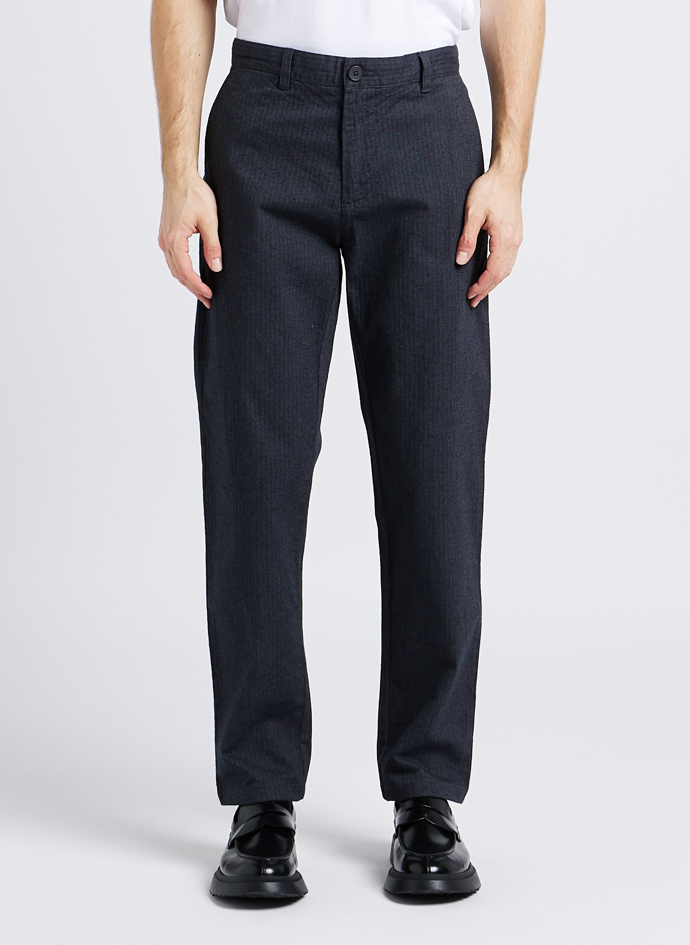 Pantalon droit en coton biologique mélangé KNOWLEDGE COTTON APPAREL Gris