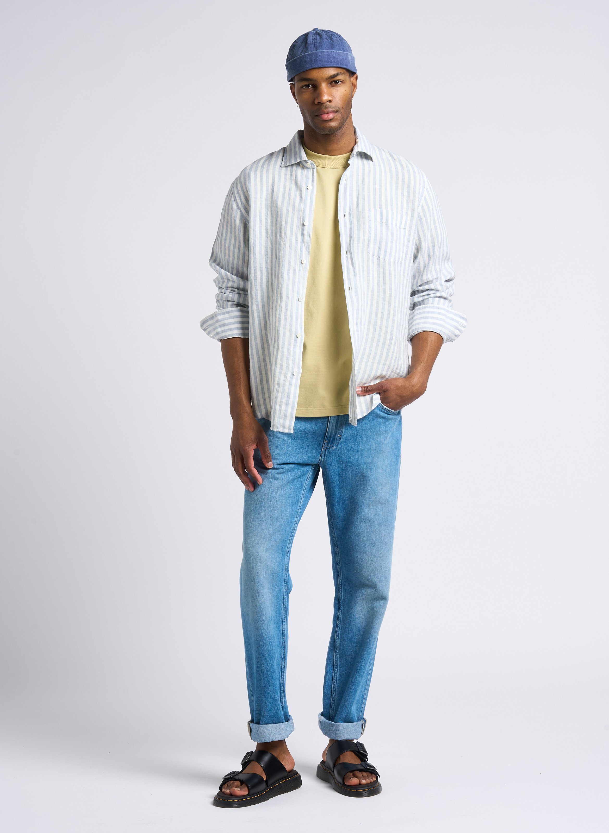 Chemise droite col classique en lin HARTFORD Multicolore