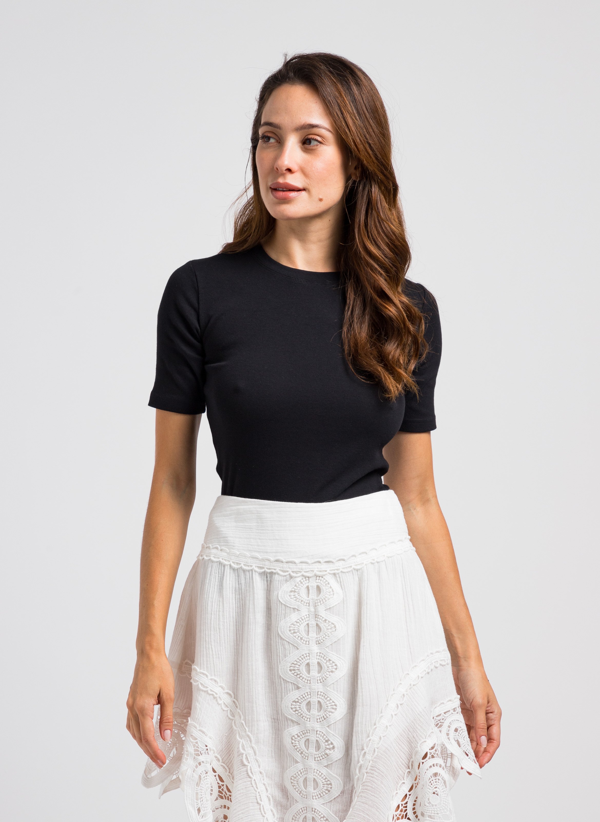 Tee-shirt manches courtes en coton organique SAMSOE SAMSOE Noir