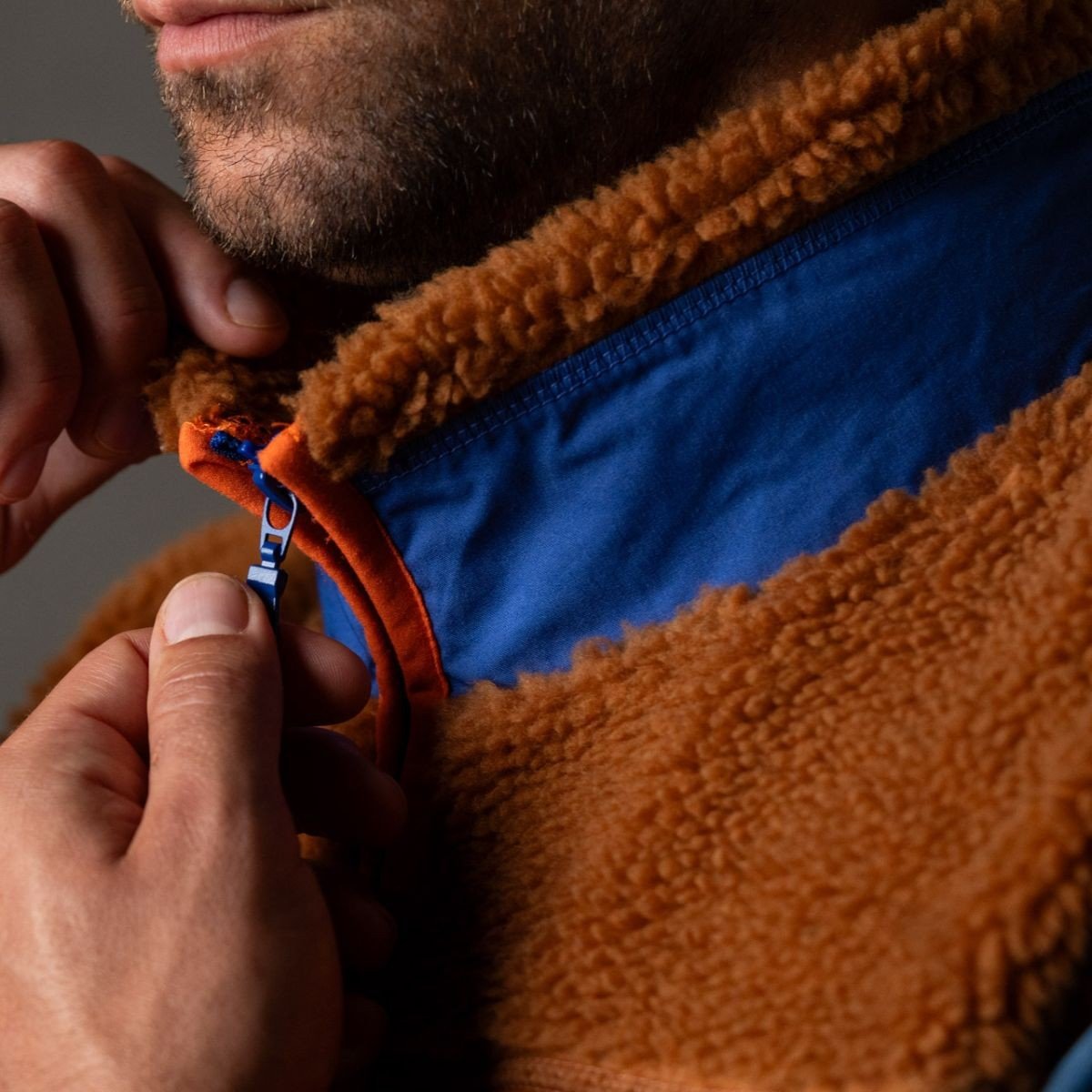 Sleeveless Sherpa Zip-Up Vest BILLYBELT Brown