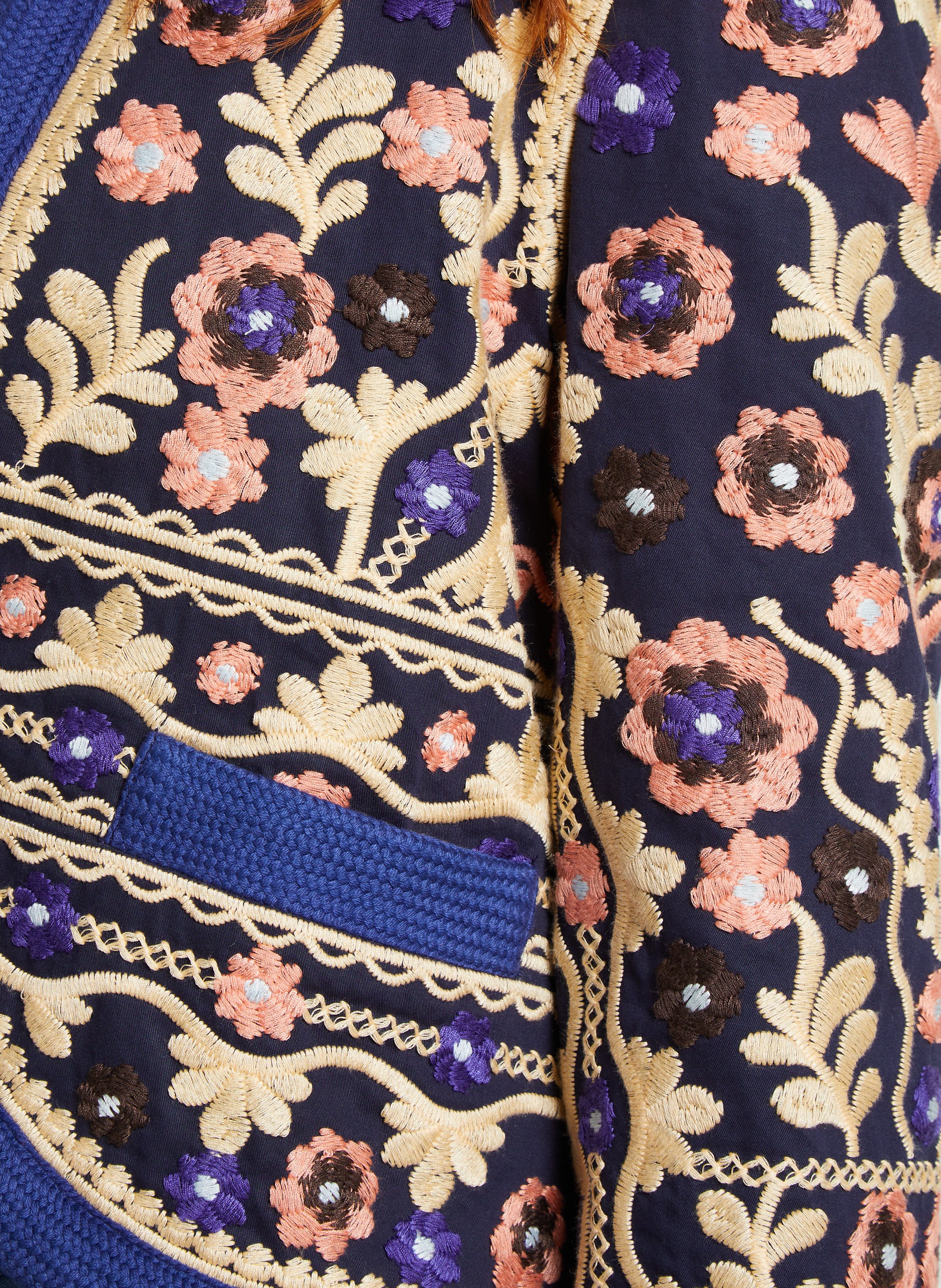 Round-neck cotton cardigan ANTIK BATIK Blue