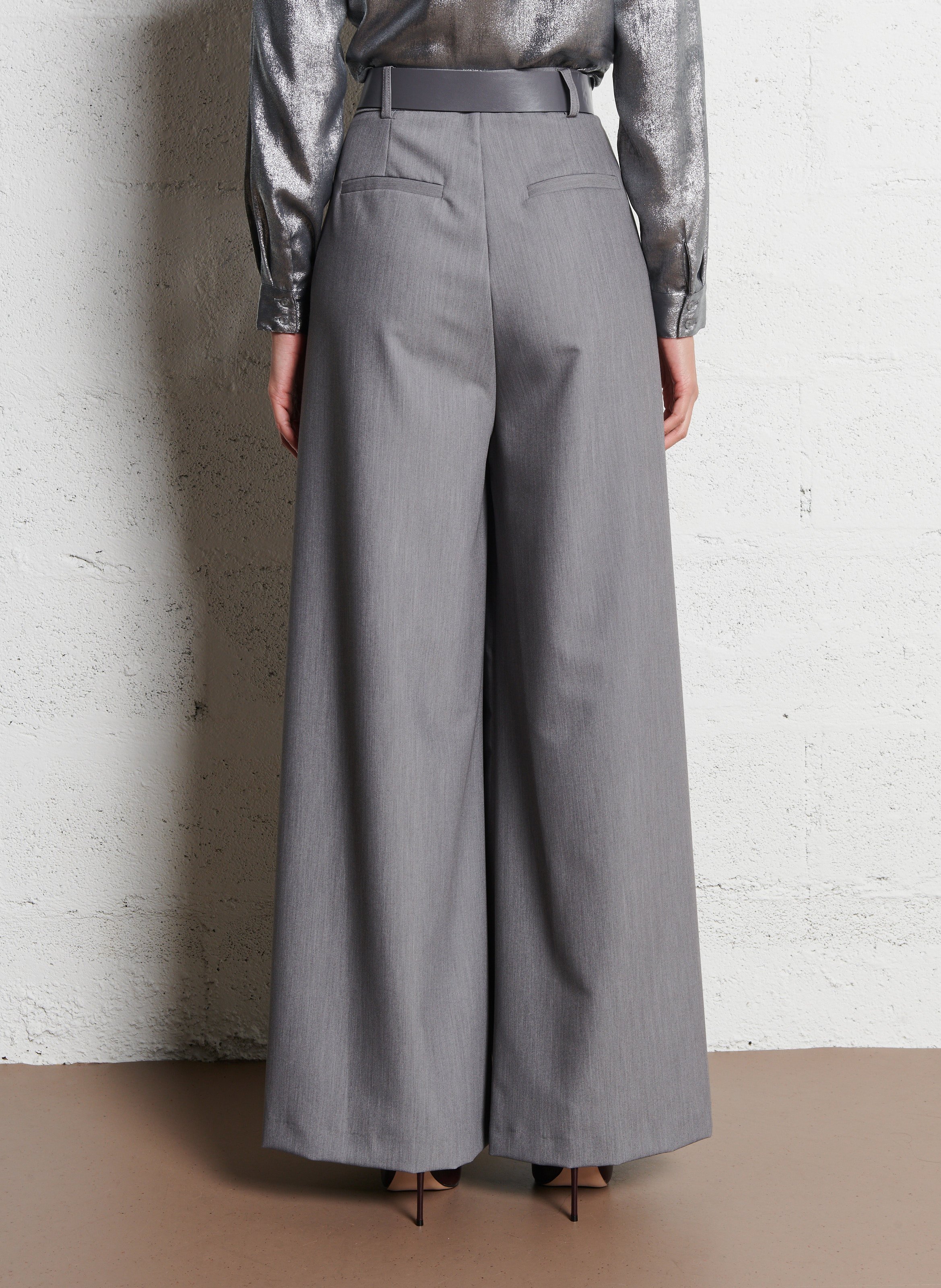 Palazzo pants with belt IMPERIAL Grey