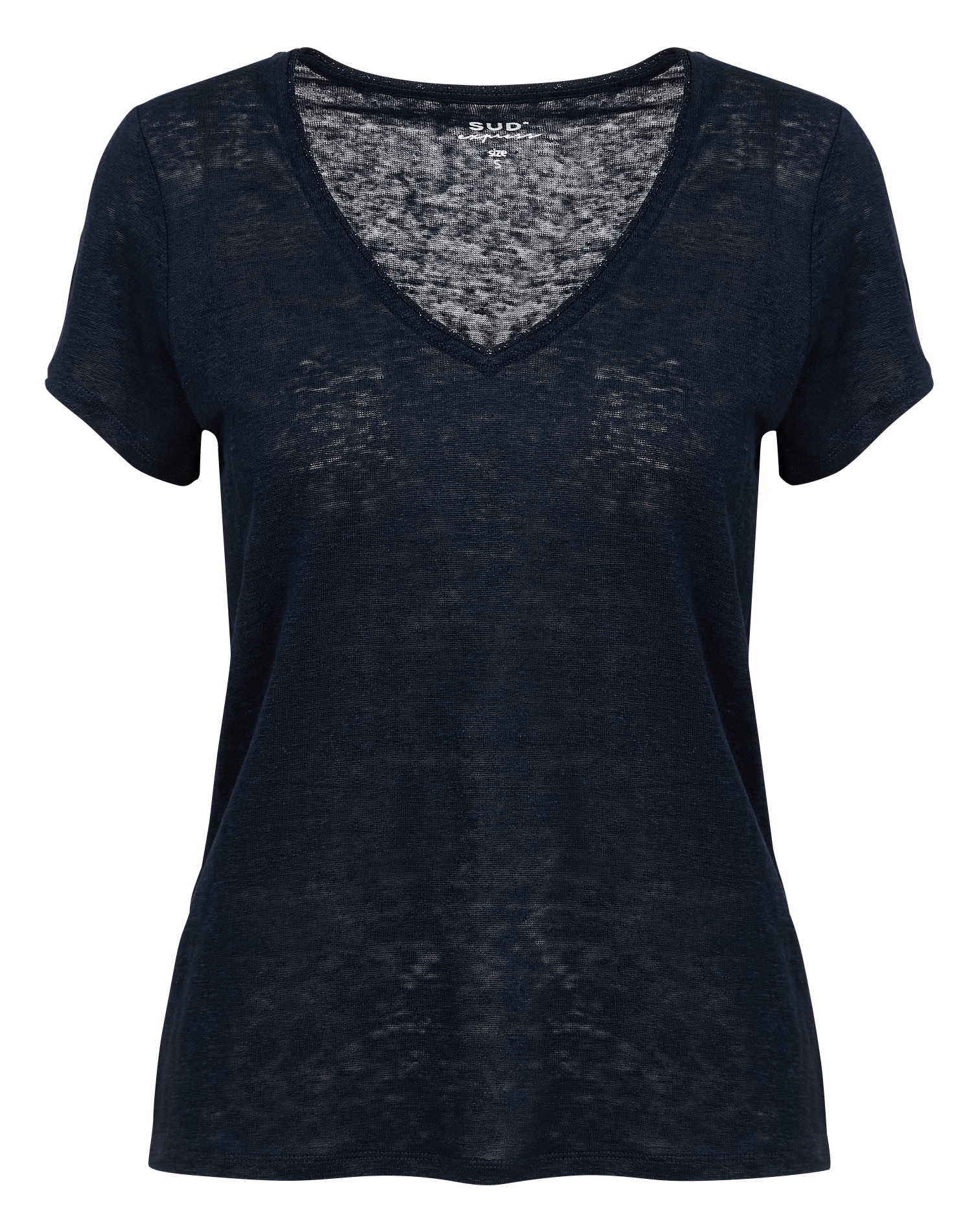Tee-shirt col V en lin SUD EXPRESS Bleu