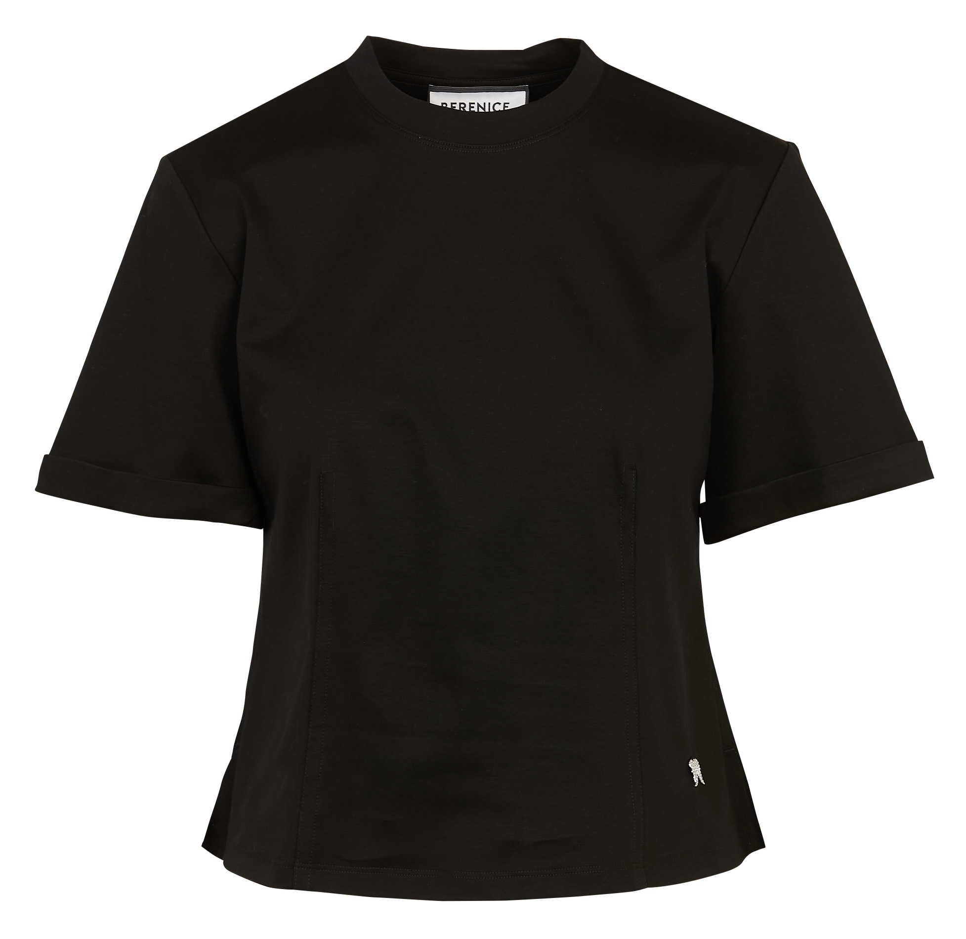 Gerade geschnittenes T-Shirt aus Baumwolle TENZALIA Black