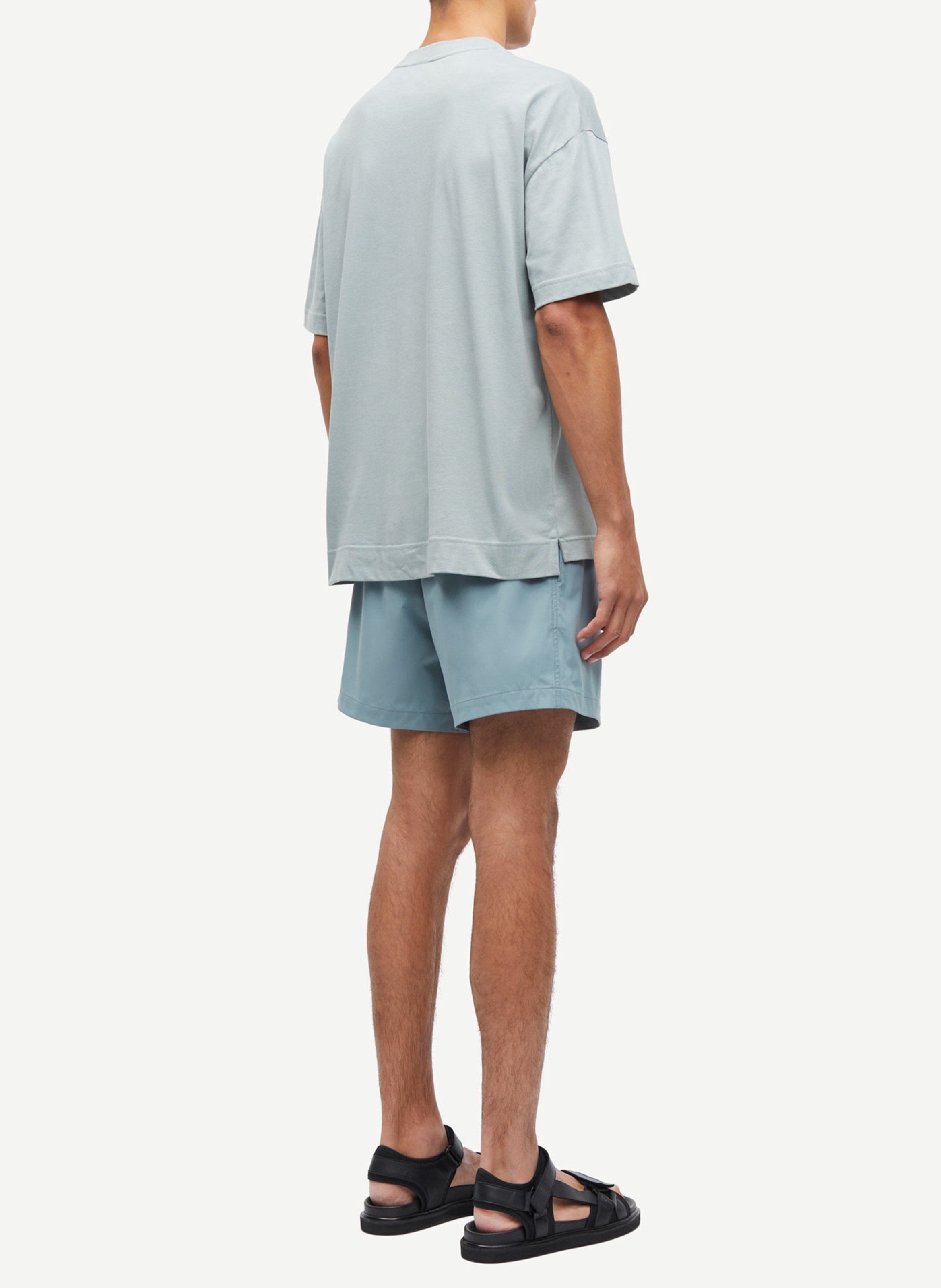 Tee-shirt col rond regular-fit sérigraphié en coton bio SAMSOE SAMSOE Bleu