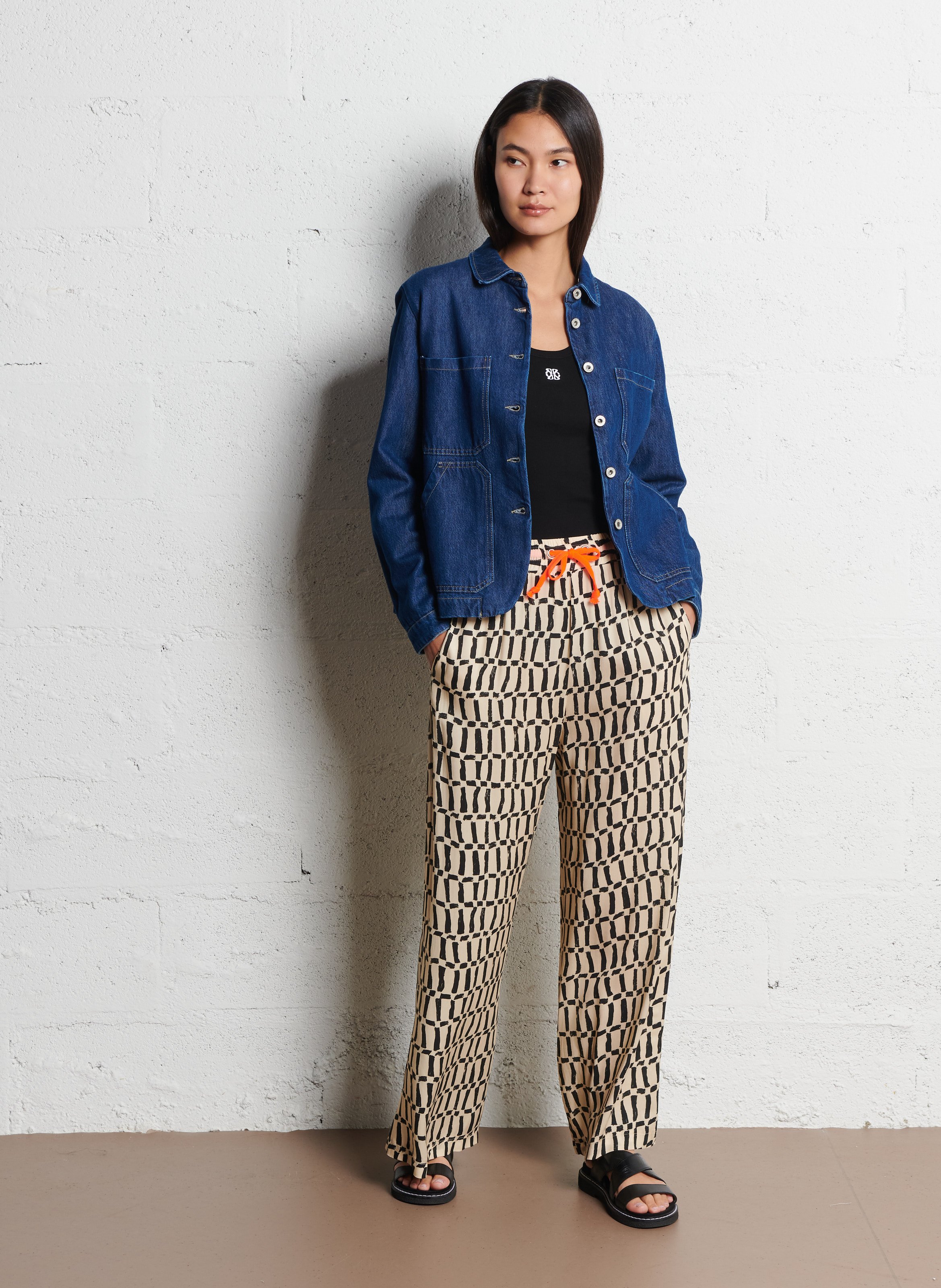 Denim jacket with Peter Pan collar PLEASE Blue