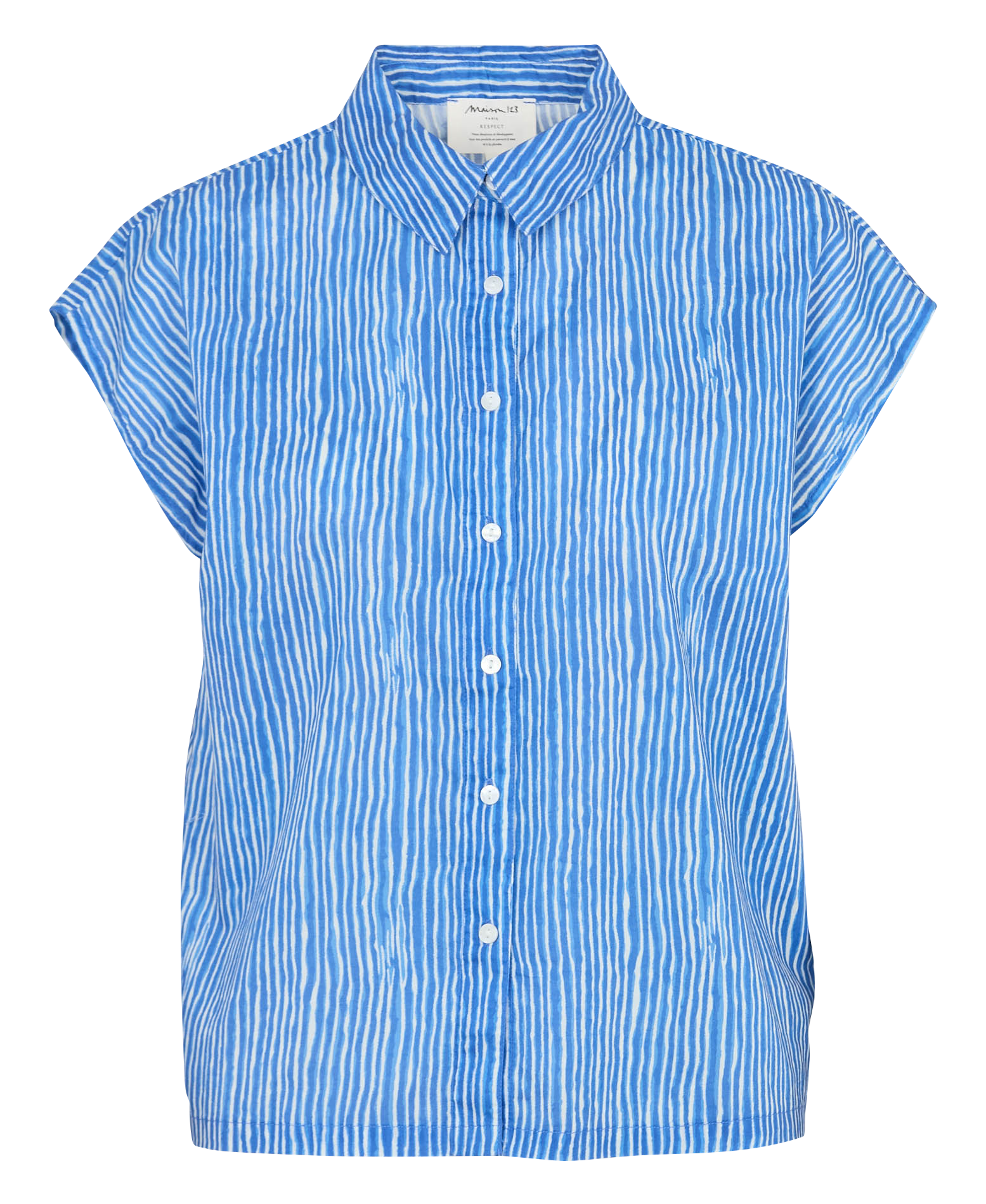 Chemise droite col classique en coton MAISON 123 Bleu