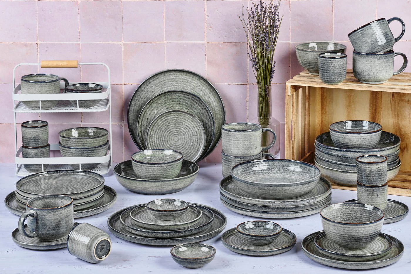 Complete Zen Set - 48 pieces - Natural BJORN Grey